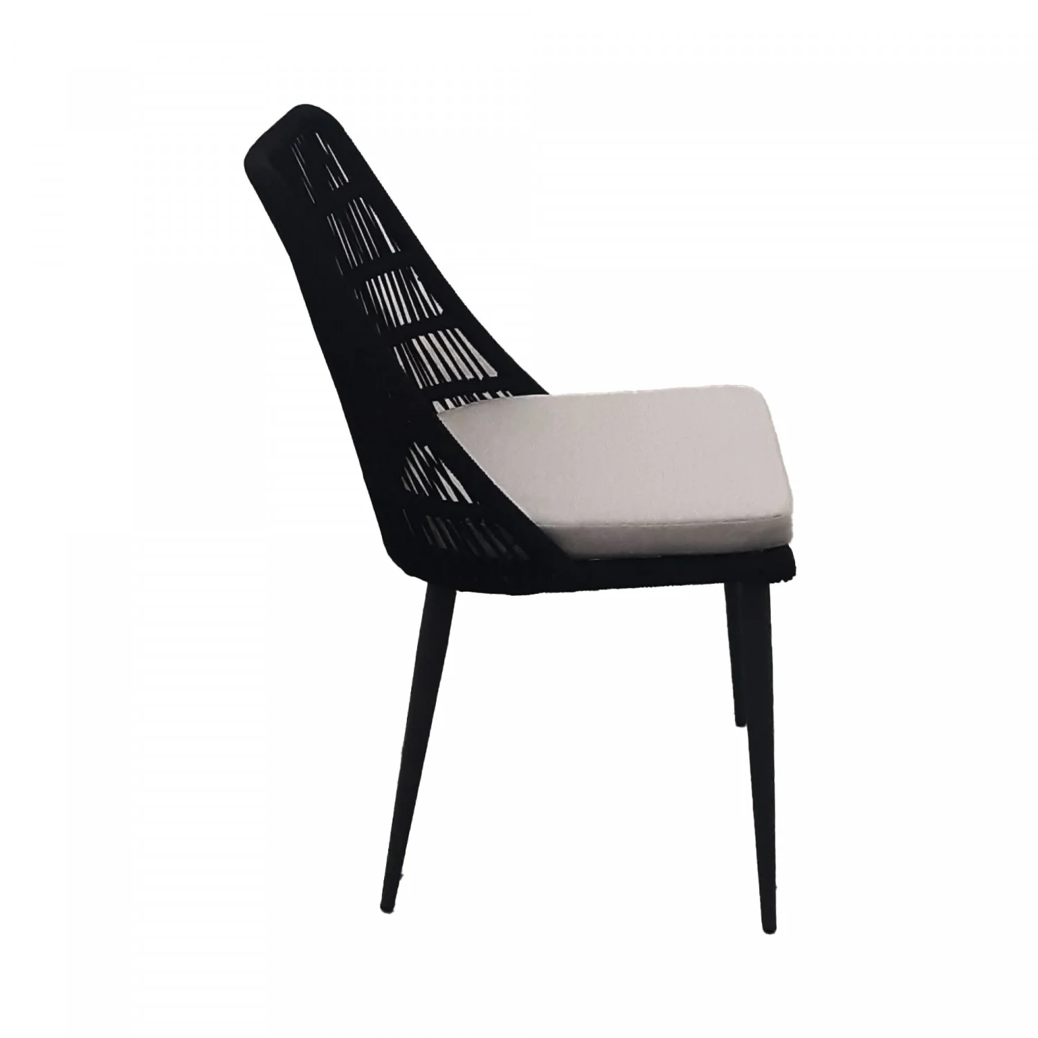 Rousseau Outdoor Dining Chair - Black/Ivory - Image 7
