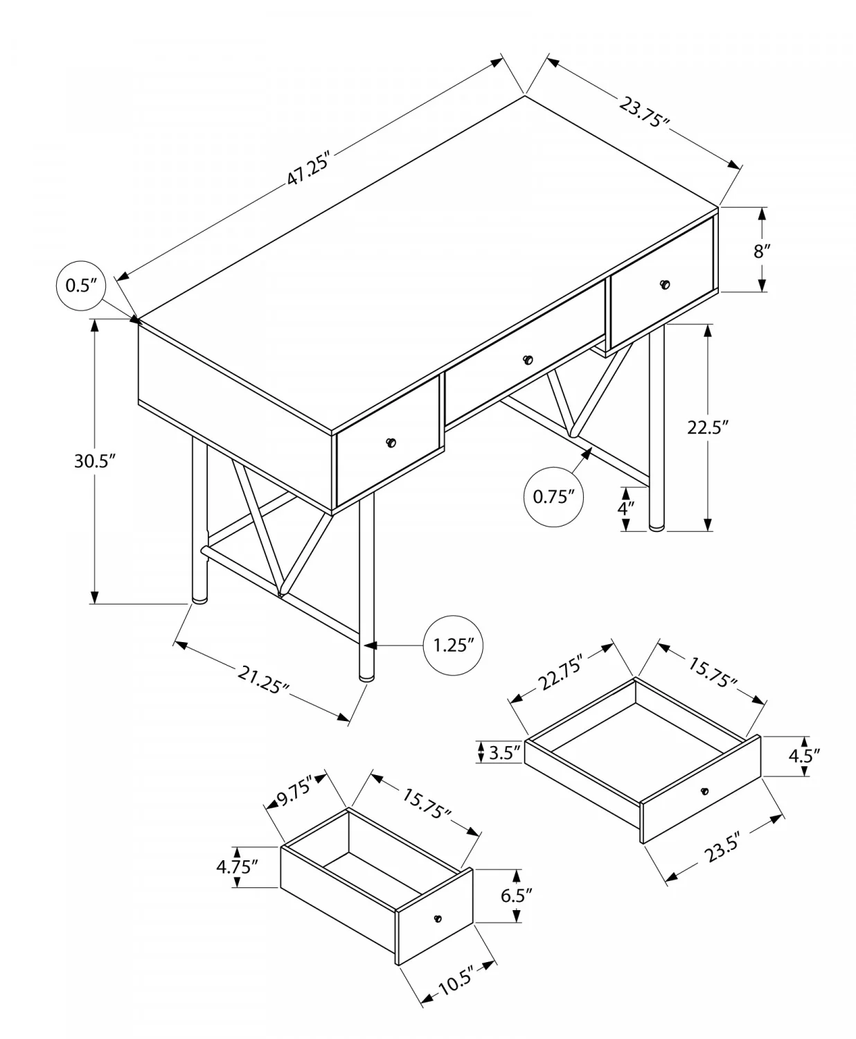 Rovan Desk - Cherry - Image 3