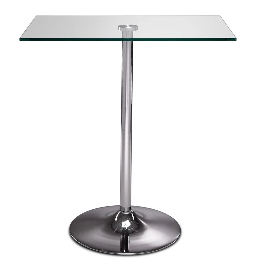 Roxanne Counter Height Rectangular Dining Table  - Glass, Chrome - Image 2