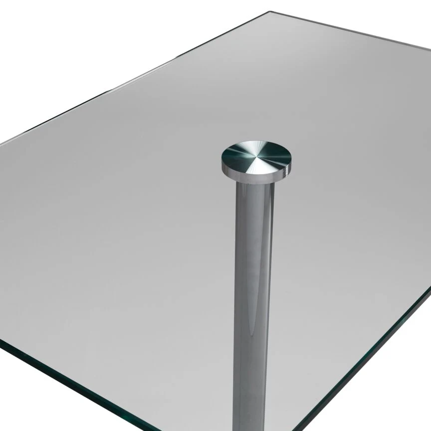 Roxanne Counter Height Rectangular Dining Table  - Glass, Chrome - Image 3