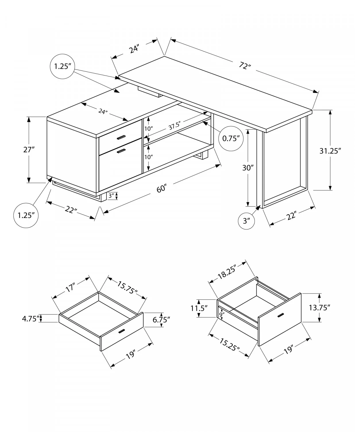 Runo Desk - White - Image 3