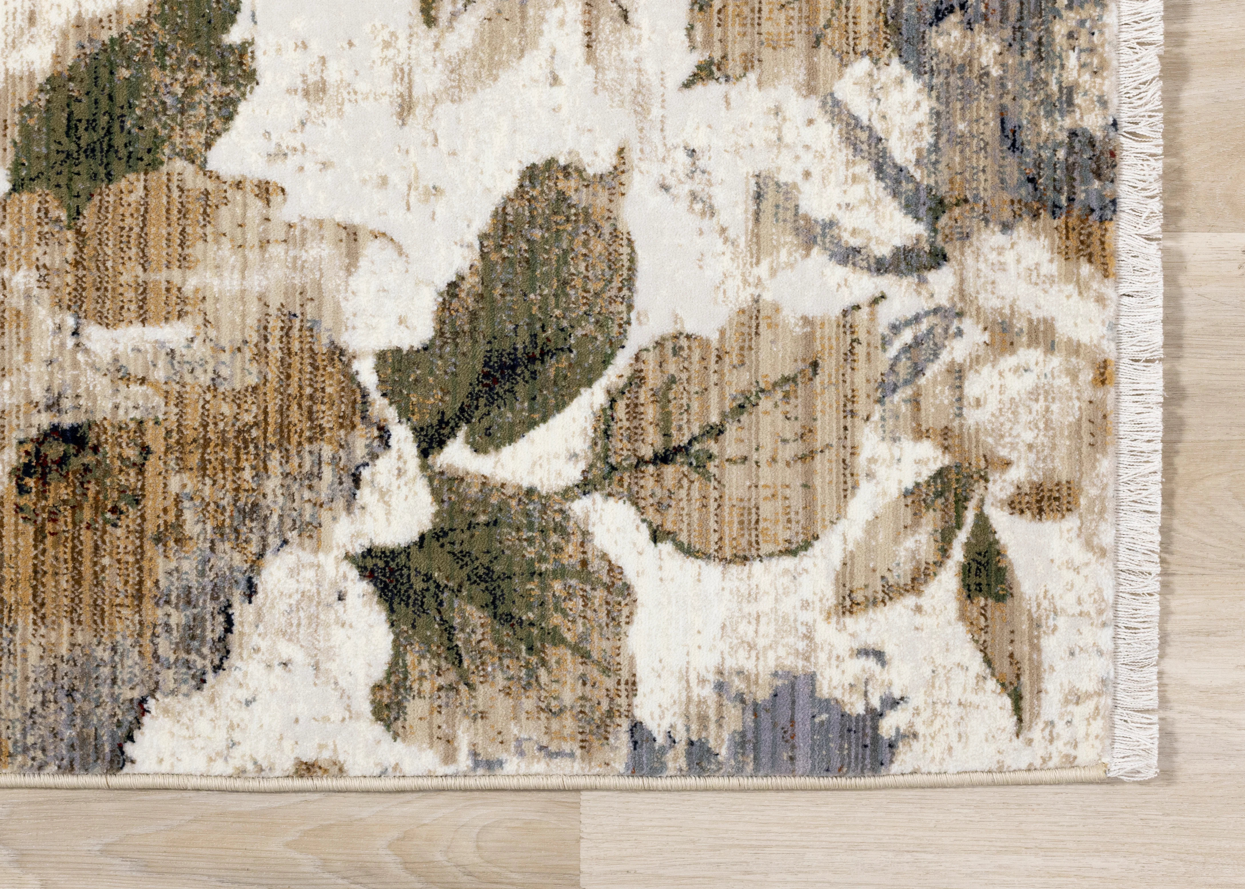 Rustic Garden 7'10" x 10'2" Warm Toned Floral Print Area Rug - Cream - Image 4