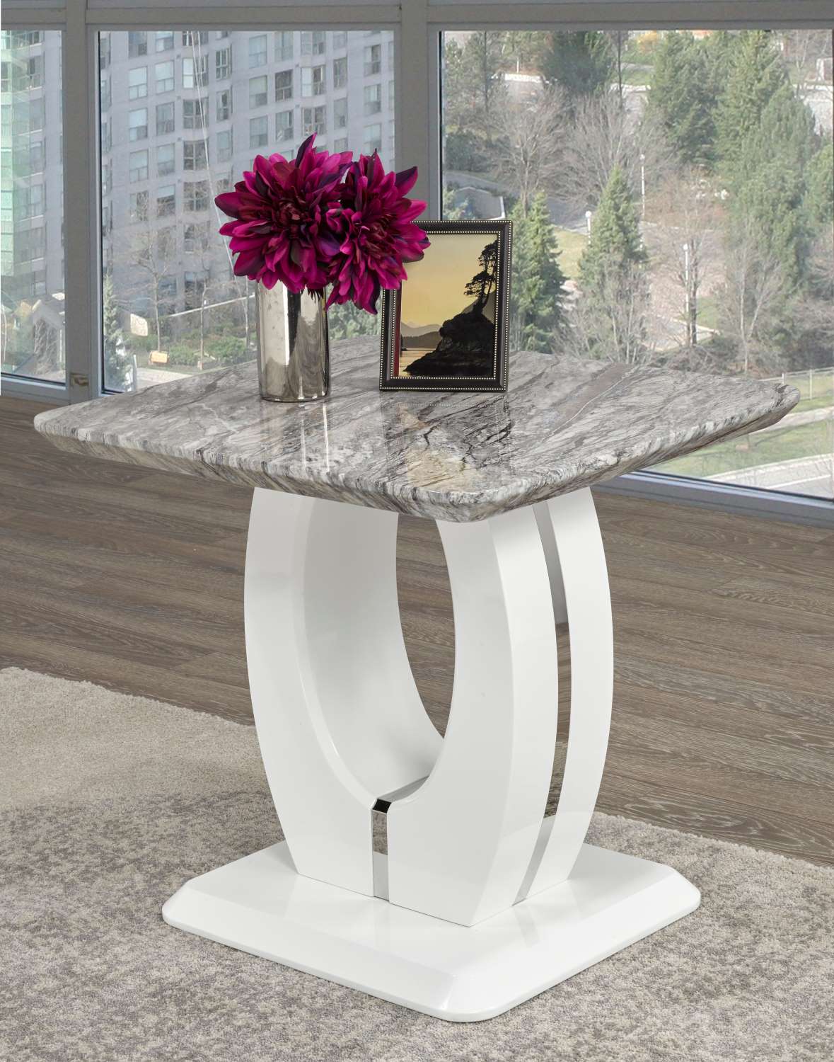 Salentino End Table - Antique White and Grey - Image 2