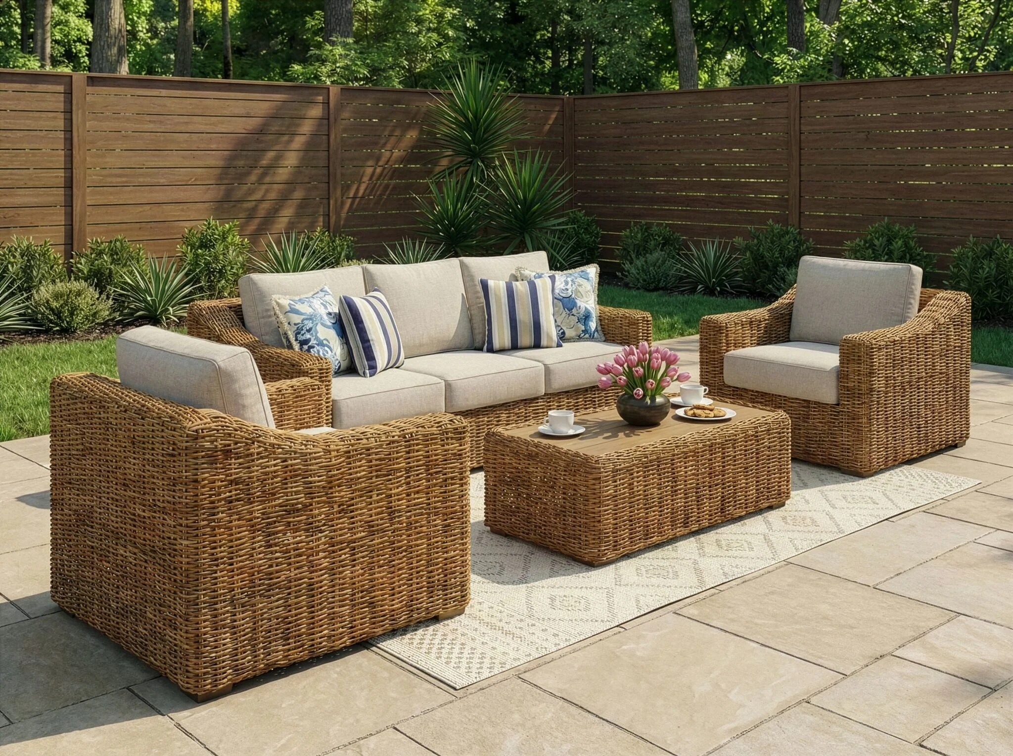 Salina Outdoor Sofa - Brown - Image 2