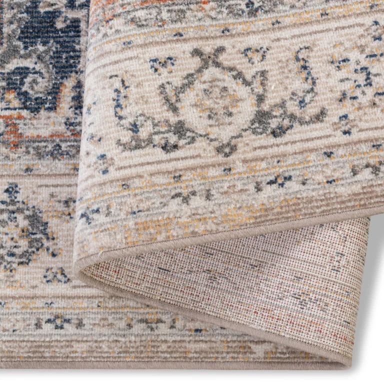 Salsa Medallion Outdoor Rug - 5' x 7' - Orange/Blue - Image 2