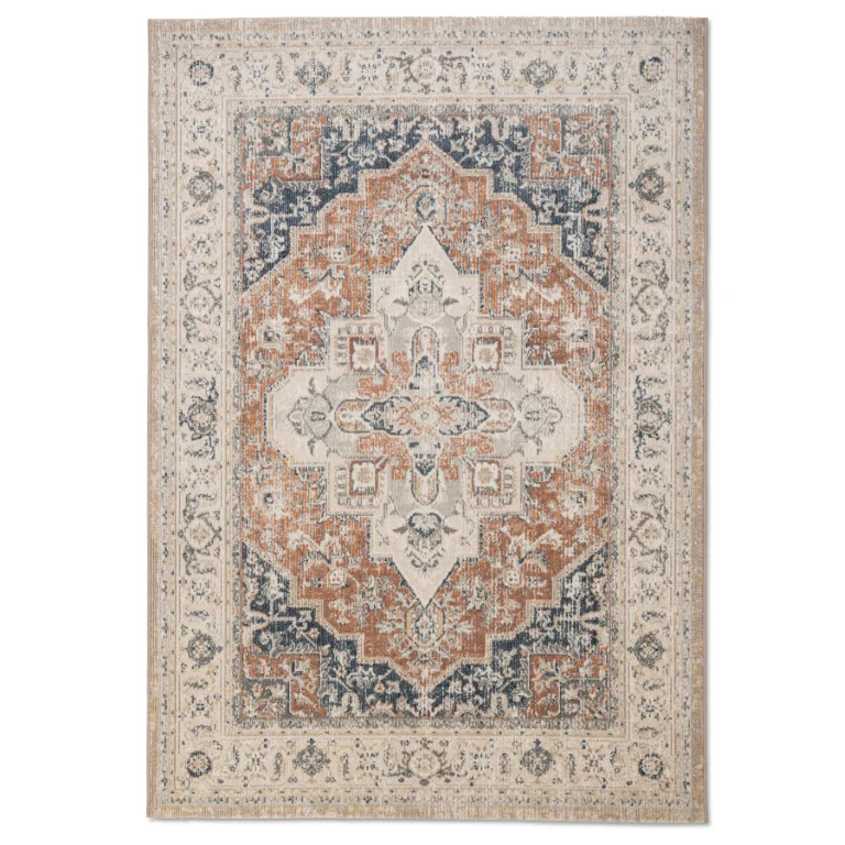 Salsa Medallion Outdoor Rug - 8' x 10' - Orange/Blue