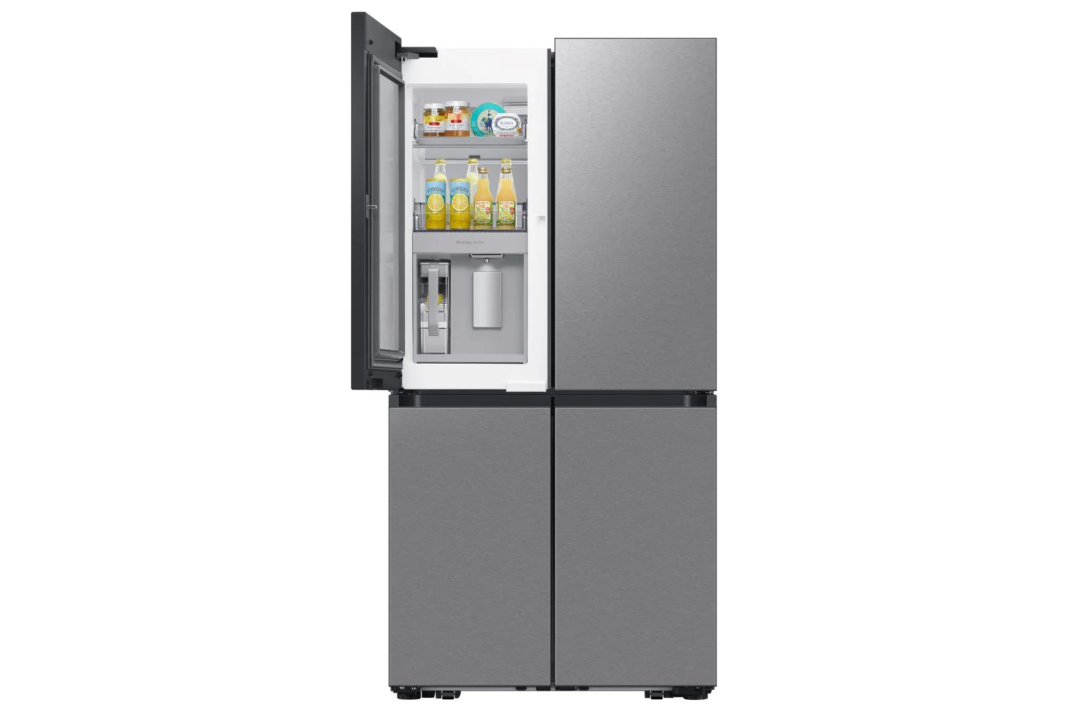 Samsung BESPOKE 36" 29 Cu. Ft. Stainless Steel 4-Door Flex French Door Refrigerator with Beverage Center - RF29DB9600QLAA - Image 4