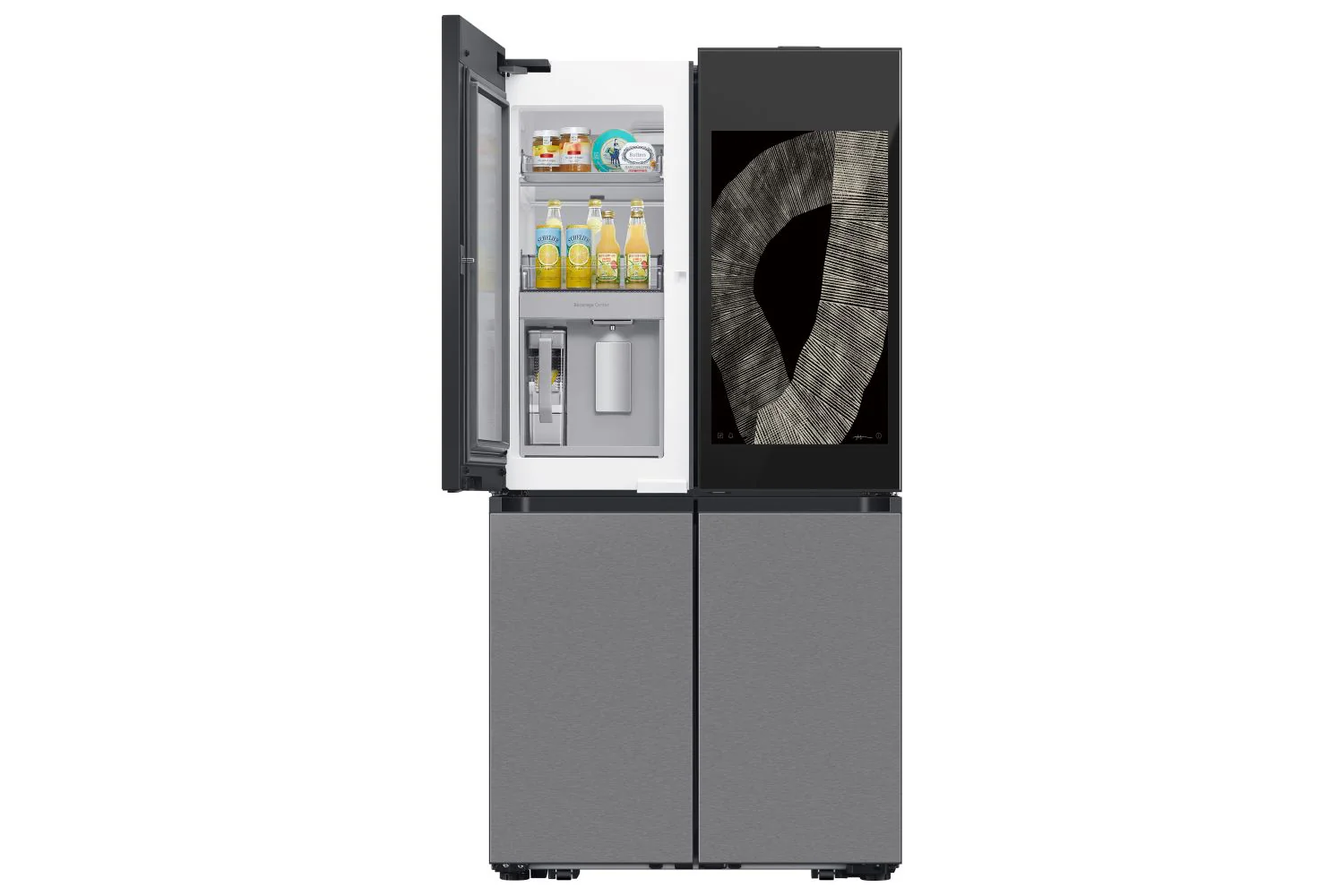 Samsung BESPOKE 36" 22.5 Cu. Ft. Stainless Steel 4-Door Flex French Door Refrigerator with AI Family Hub+ - RF23DB9900QDAC - Image 2