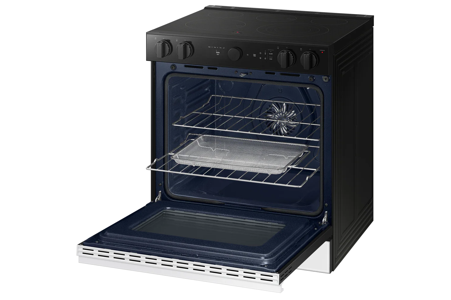 Samsung BESPOKE White Glass 30" True Convection Slide In Range with Air Sous Vide & Air Fry (6.3cu.ft.) - NSE6DB850012AC - Image 2
