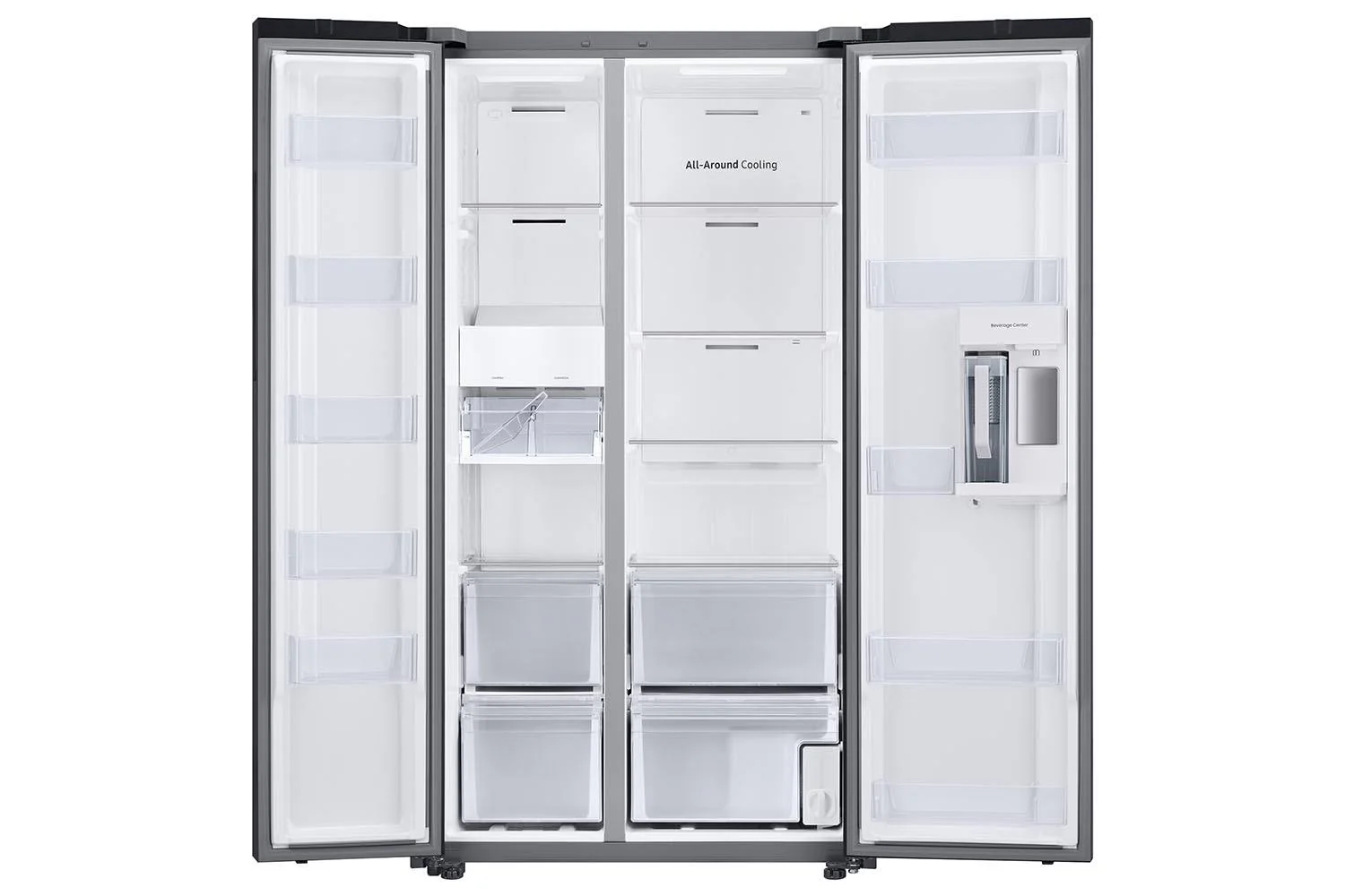 Samsung BESPOKE 36" 22.6 Cu. Ft. White Glass Side-by-Side Refrigerator with Beverage Center - RS23CB760012AA - Image 4