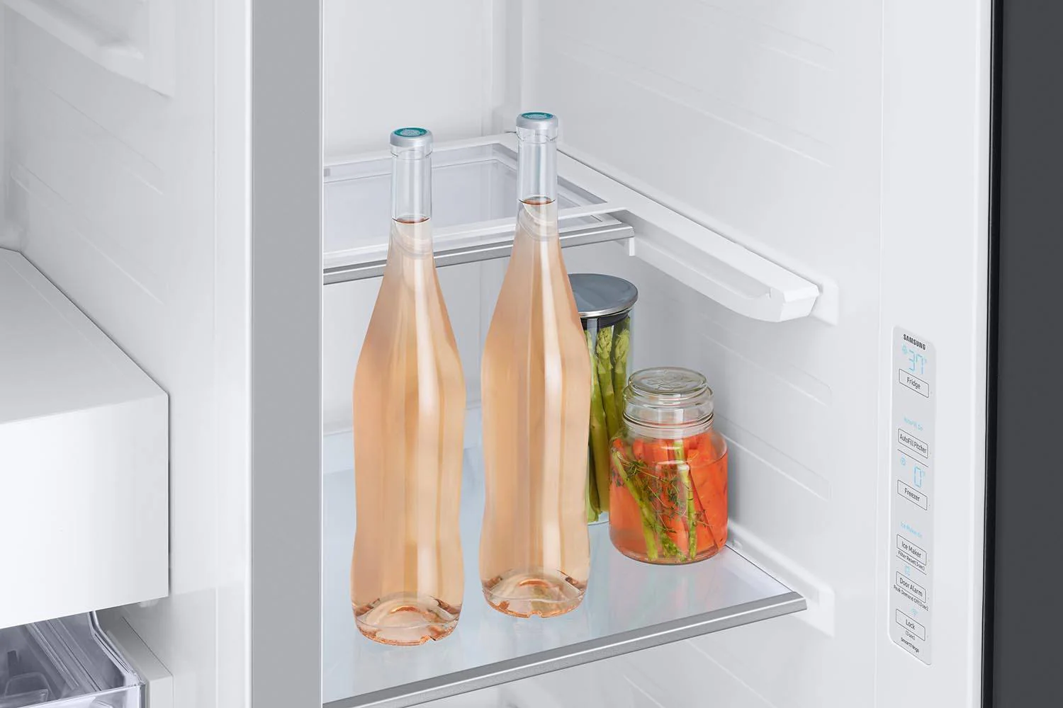 Samsung BESPOKE 36" 22.6 Cu. Ft. White Glass Side-by-Side Refrigerator with Beverage Center - RS23CB760012AA - Image 6