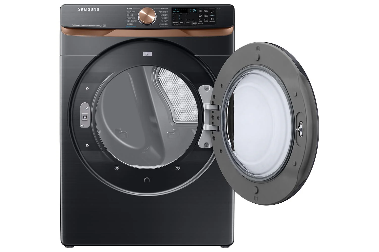 Samsung Black Stainless Steel Front Load Dryer with Steam Sanitize (7.5cu.ft.) - DVE50BG8300VAC - Image 4