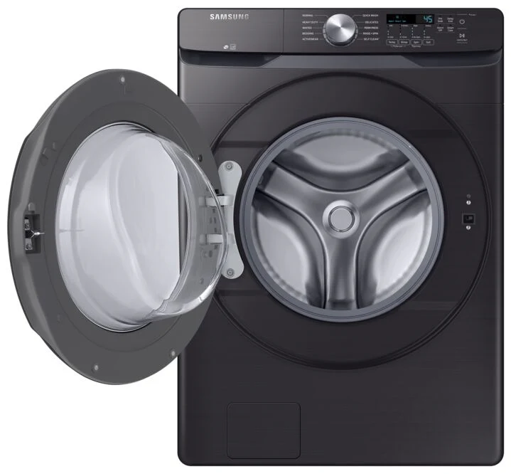 Samsung Black Stainless Steel Front-Load Washer with Self Clean+ (5.2 cu. ft.) - WF45T6000AV/A5 - Image 3