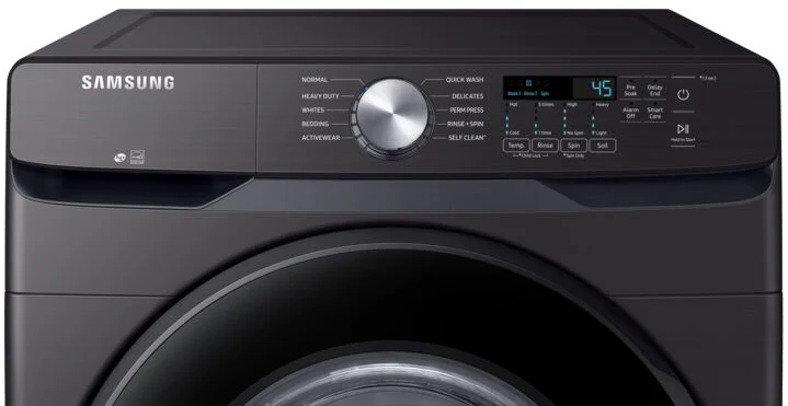 Samsung Black Stainless Steel Front-Load Washer with Self Clean+ (5.2 cu. ft.) - WF45T6000AV/A5 - Image 5