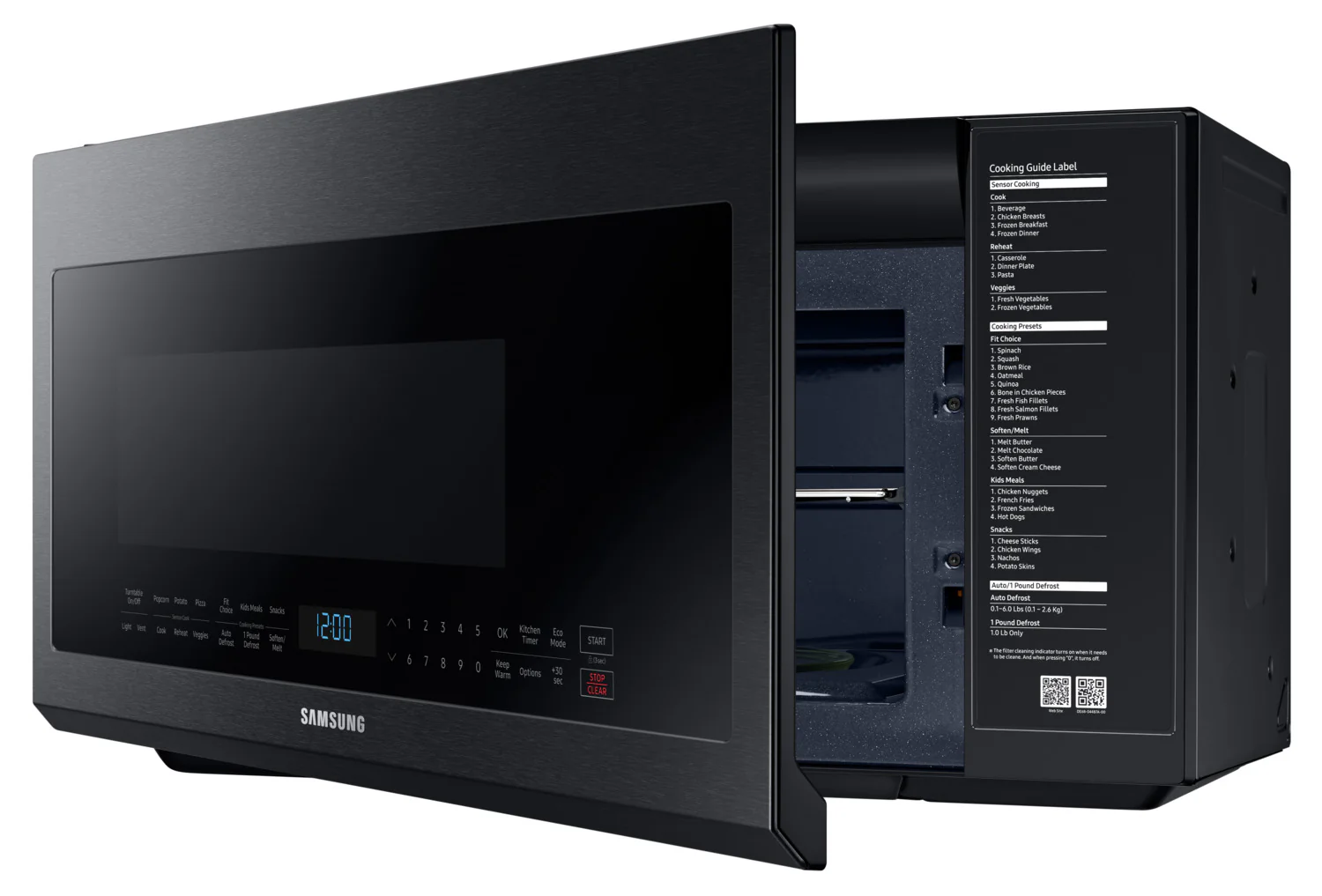 Samsung Black Stainless Steel Over-the-Range Microwave (2.1 Cu. Ft.) - ME21M706BAG/AC - Image 4