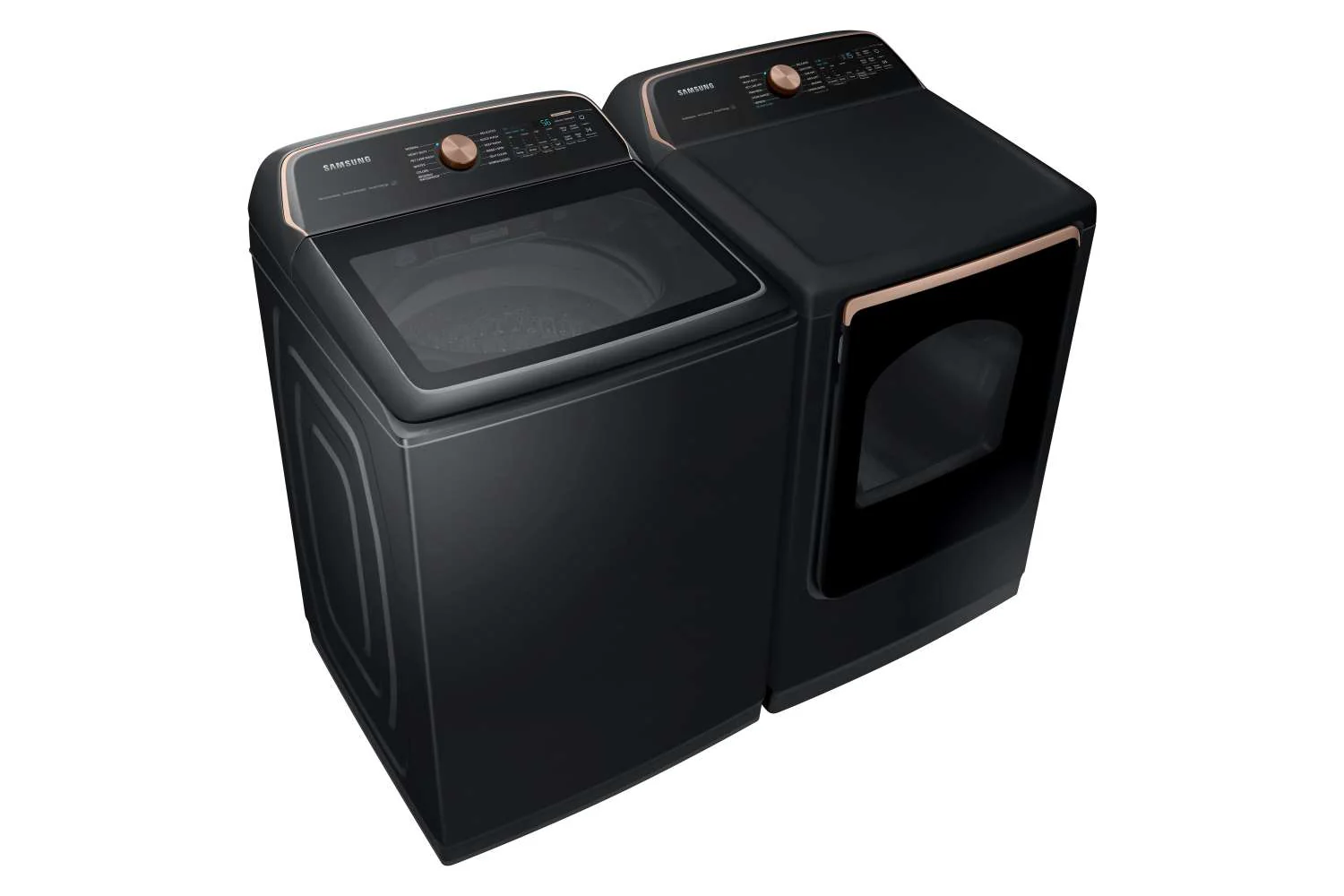 Samsung Black Stainless Ultra Capacity Top Load Washer (6.2cu.ft) & Smart Electric Dryer with Pet Care (7.4cu.ft) - WA54CG7550AVA4/DVE54CG7550VAC - Image 2