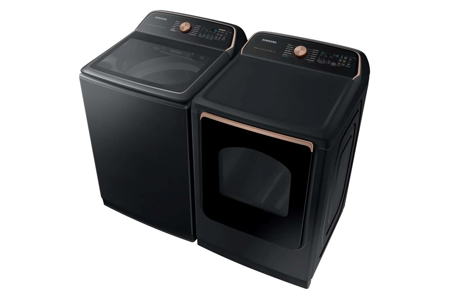 Samsung Black Stainless Ultra Capacity Top Load Washer (6.2cu.ft) & Smart Electric Dryer with Pet Care (7.4cu.ft) - WA54CG7550AVA4/DVE54CG7550VAC - Image 3