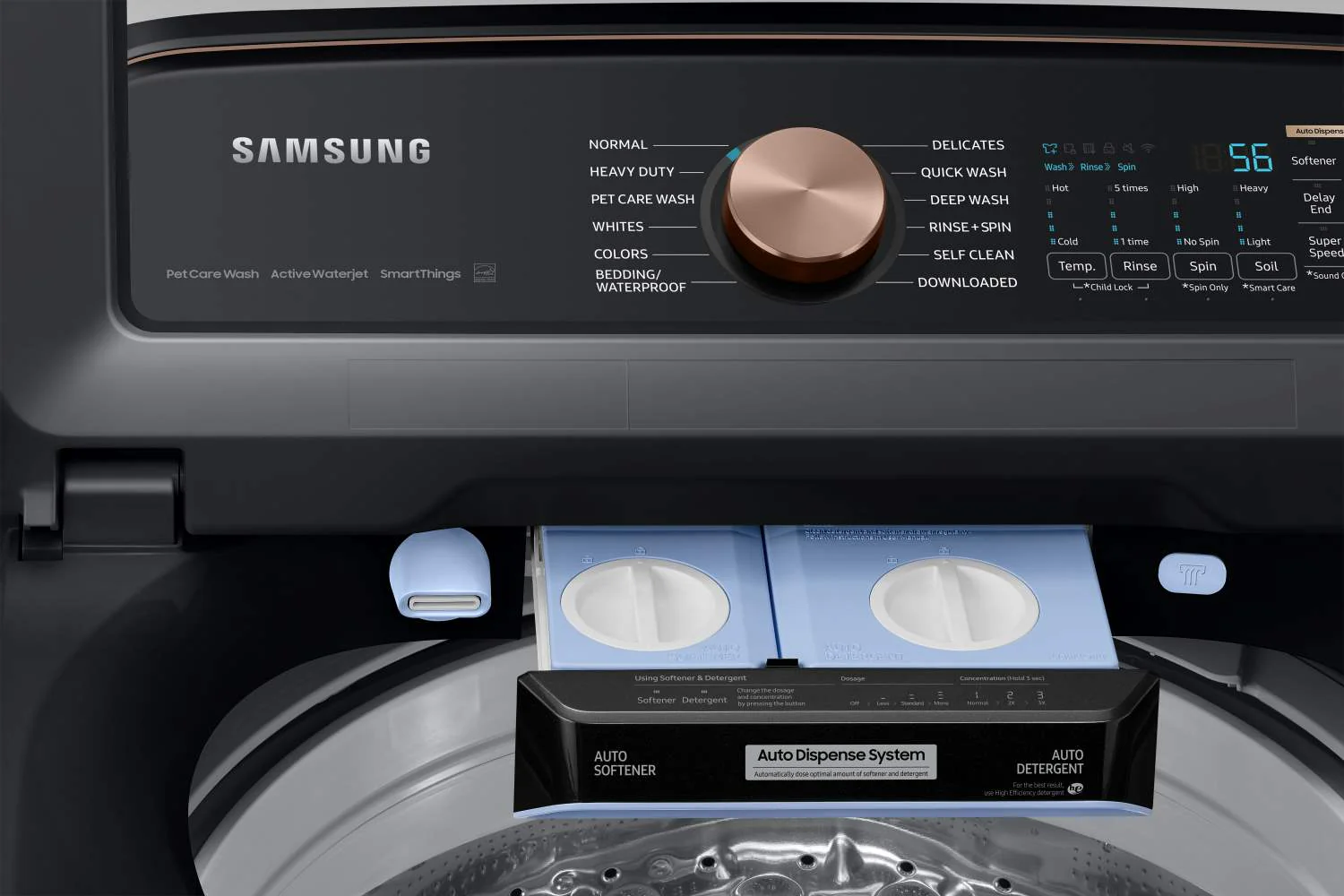 Samsung Black Stainless Ultra Capacity Top Load Washer (6.2cu.ft) & Smart Electric Dryer with Pet Care (7.4cu.ft) - WA54CG7550AVA4/DVE54CG7550VAC - Image 6