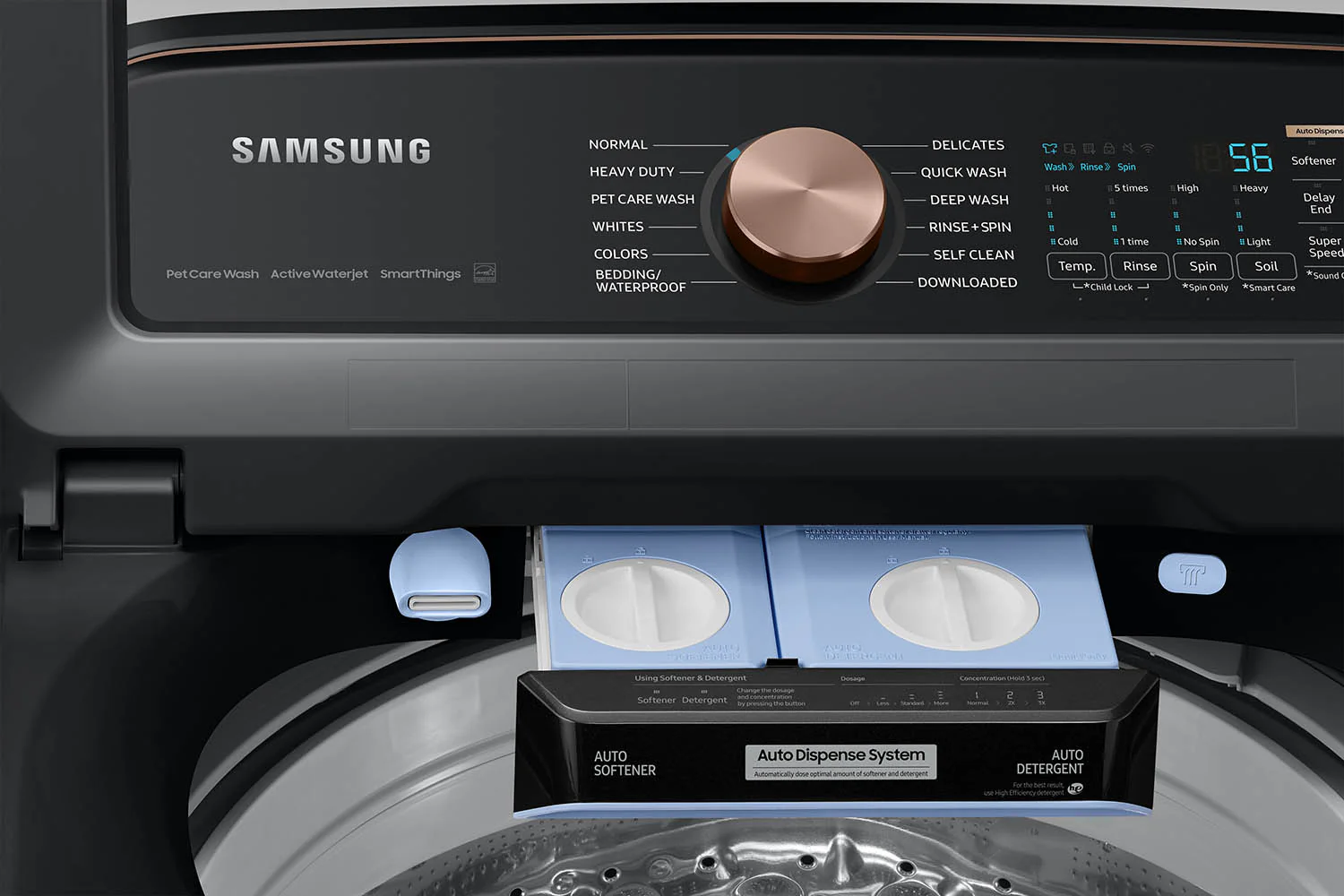 Samsung Black Stainless Ultra Capacity Top Load Washer (6.2cu.ft) - WA54CG7550AVA4 - Image 9