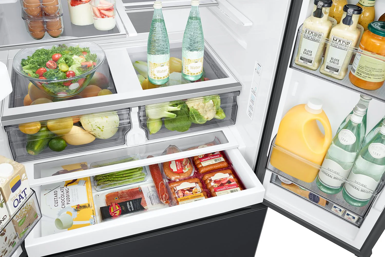 Samsung Matte Black Stainless Steel 36" French Door Refrigerator (31cu.ft) - RF32CG5400MTAA - Image 7