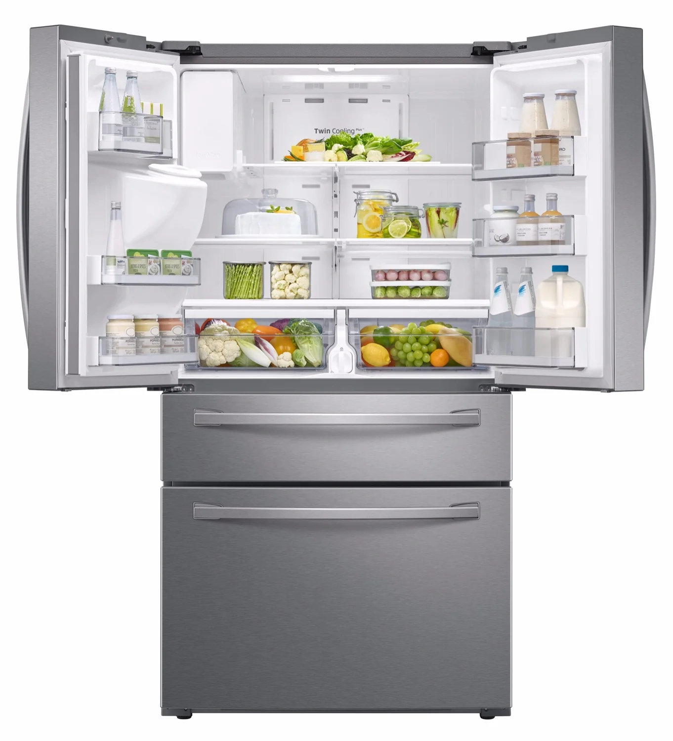 Samsung Stainless Steel 4-Door French Door Refrigerator With FlexZone Drawer (28 Cu.Ft) - RF28R7201SR/AA - Image 2