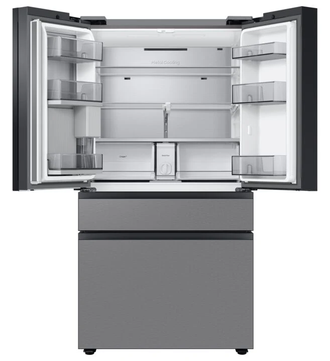 Samsung BESPOKE 36" 28.8 Cu. Ft. Stainless Steel  4-Door French Door Refrigerator with Beverage Center - RF29BB8600QLAA - Image 2