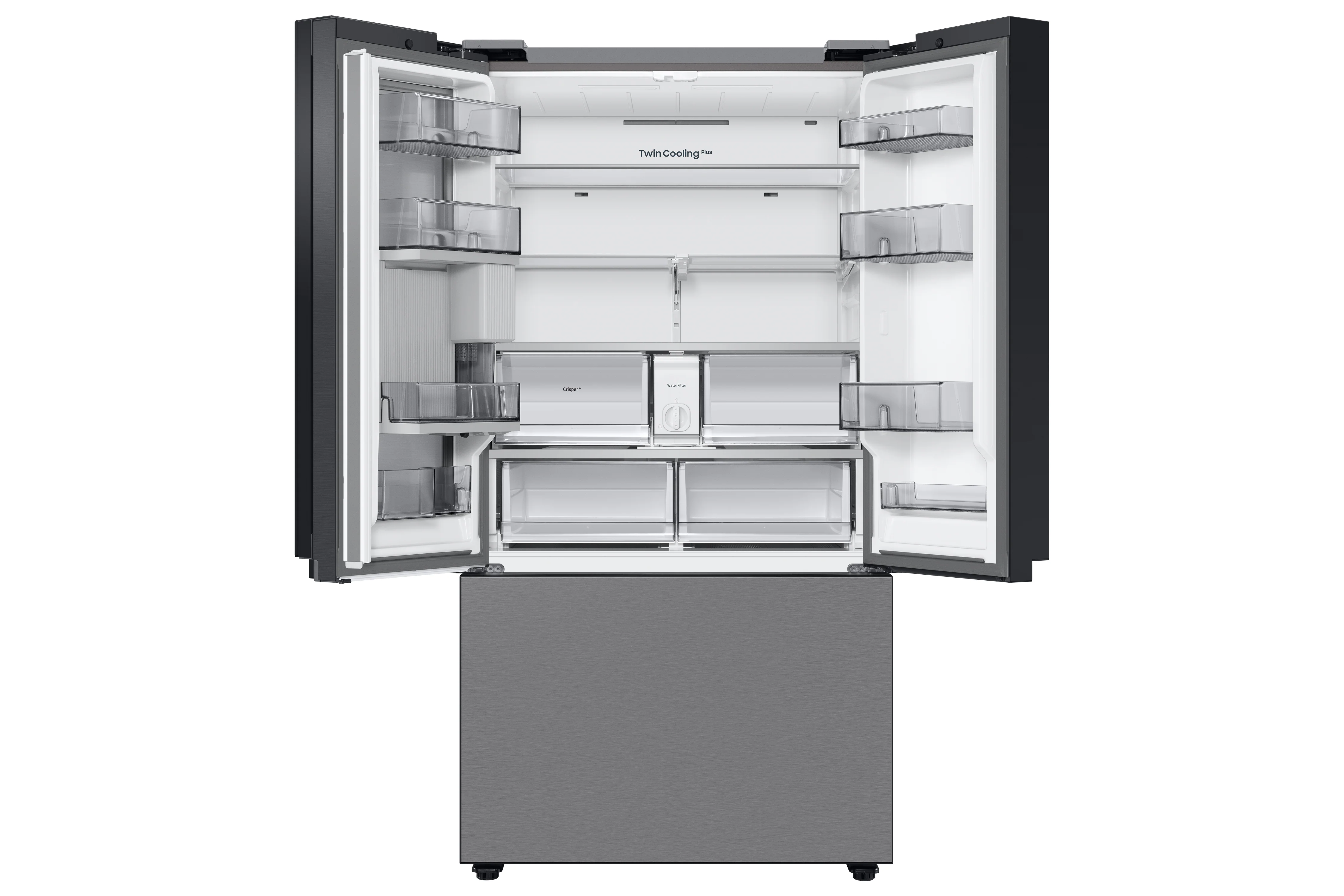Samsung BESPOKE 36" 23.9 Cu. Ft. Stainless Steel Counter-Depth French Door Refrigerator with Beverage Center - RF24BB6600QLAA - Image 2