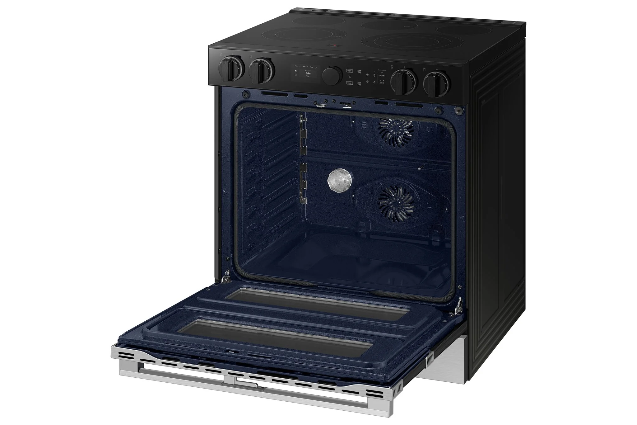 Samsung Stainless Steel Dual Door Slide-In Electric Range with Illuminated Knobs ( 6.3 Cu.Ft.) - NSE6DG8550SRAC - Image 2