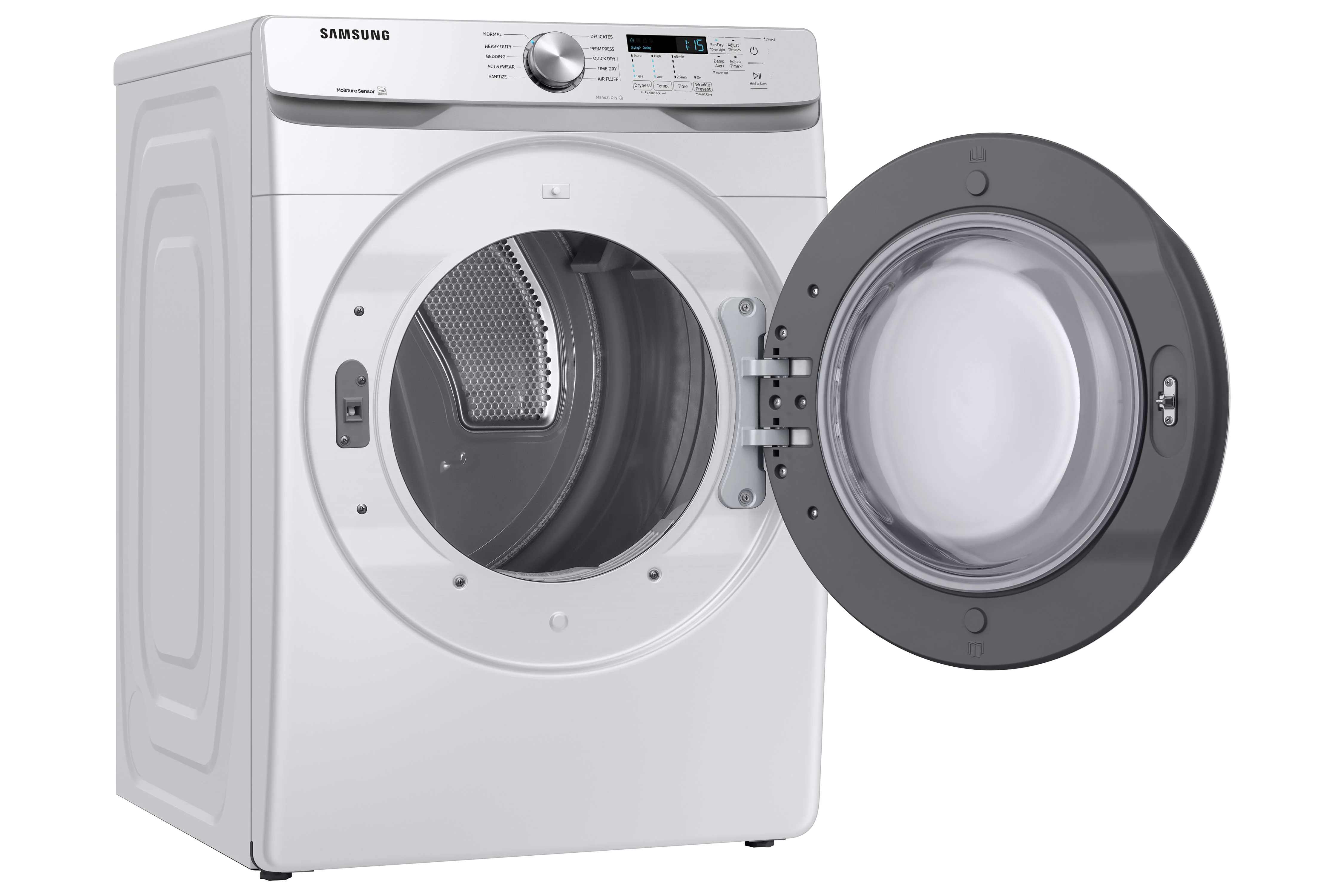 Samsung White Front Load Electric Dryer with Shallow Depth (7.5 Cu.Ft) - DVE45T6005W/AC - Image 4