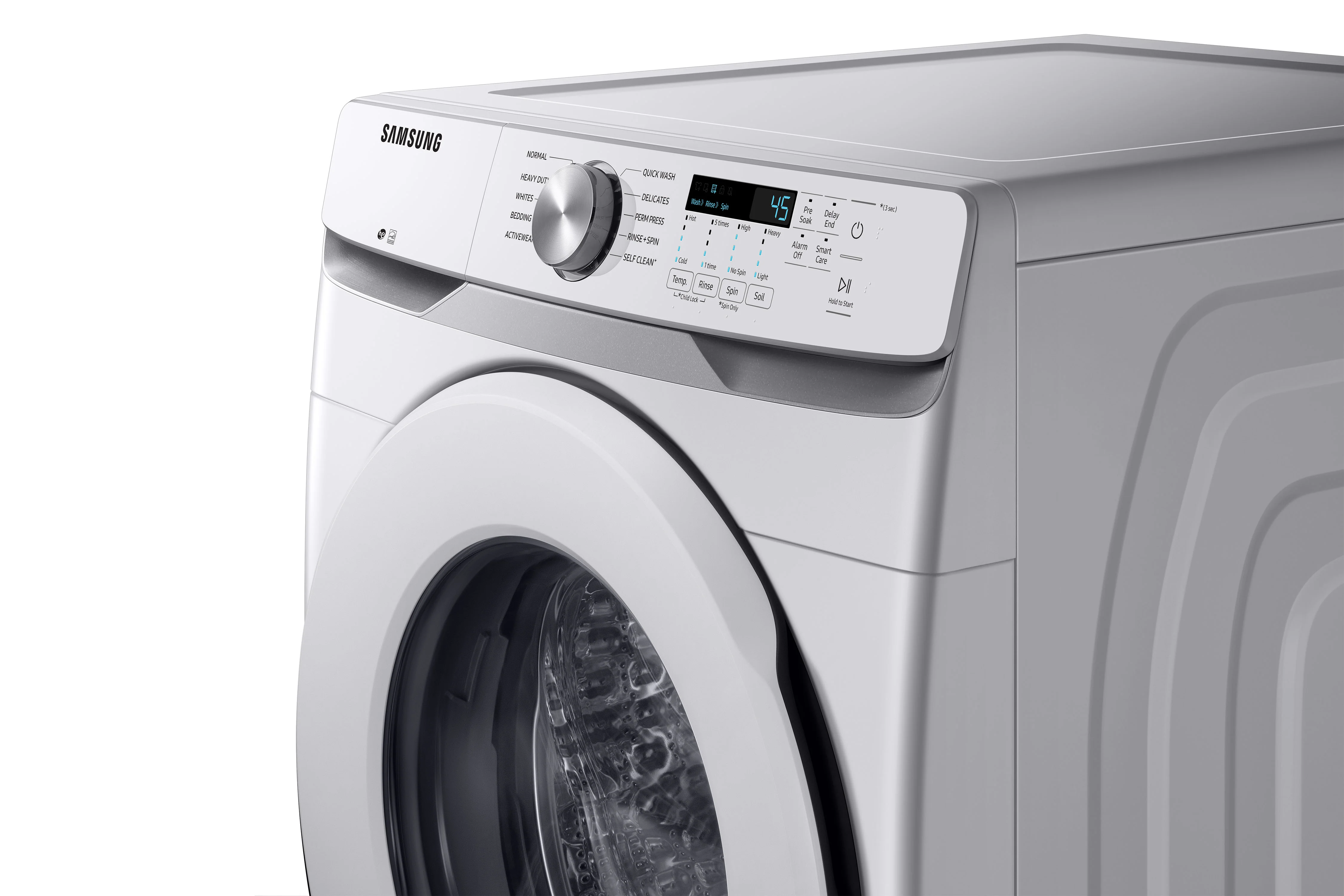 Samsung White Front Load Washer with Shallow Depth (5.2 Cu.Ft) - WF45T6000AW/A5 - Image 3