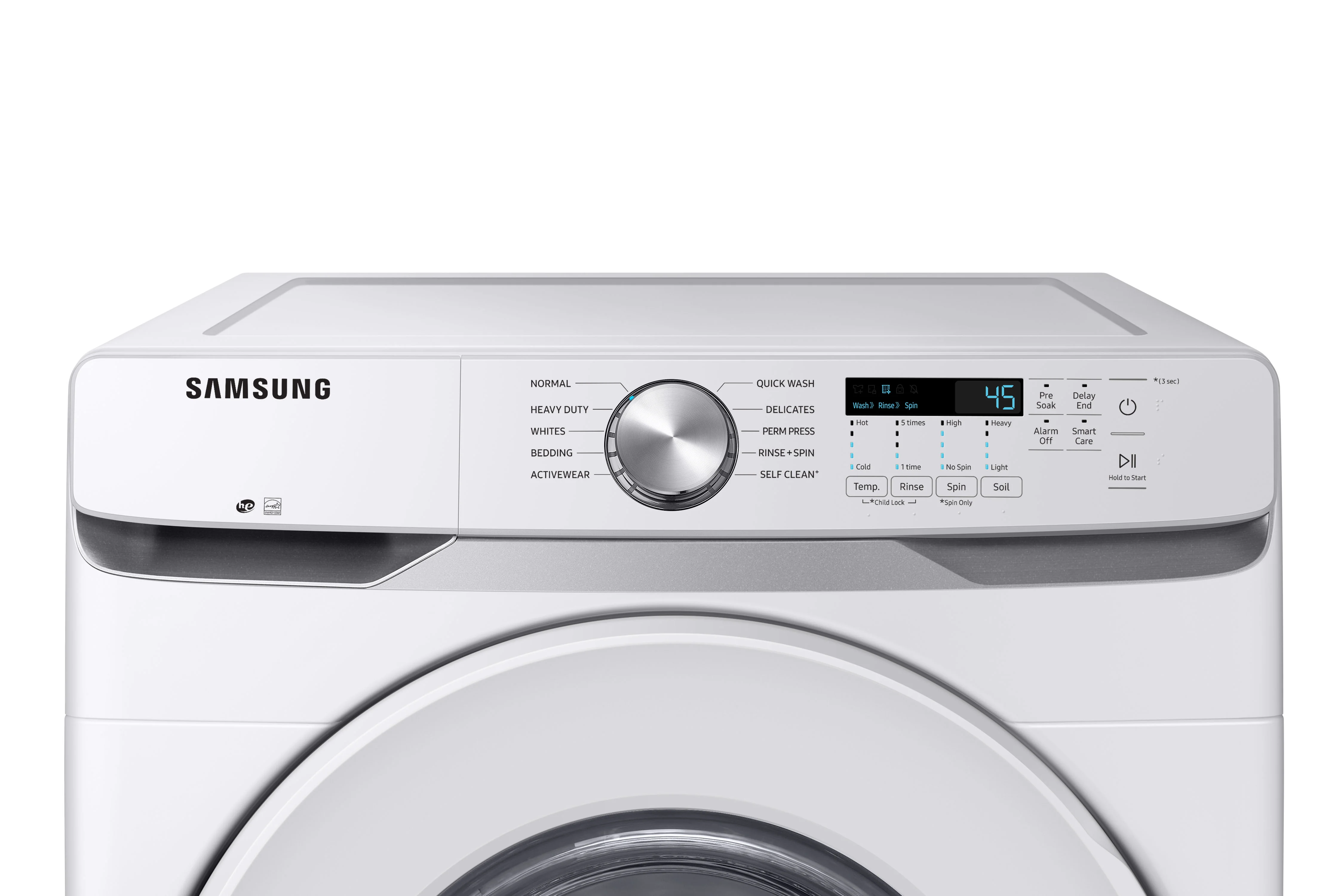 Samsung White Front Load Washer with Shallow Depth (5.2 Cu.Ft) - WF45T6000AW/A5 - Image 6