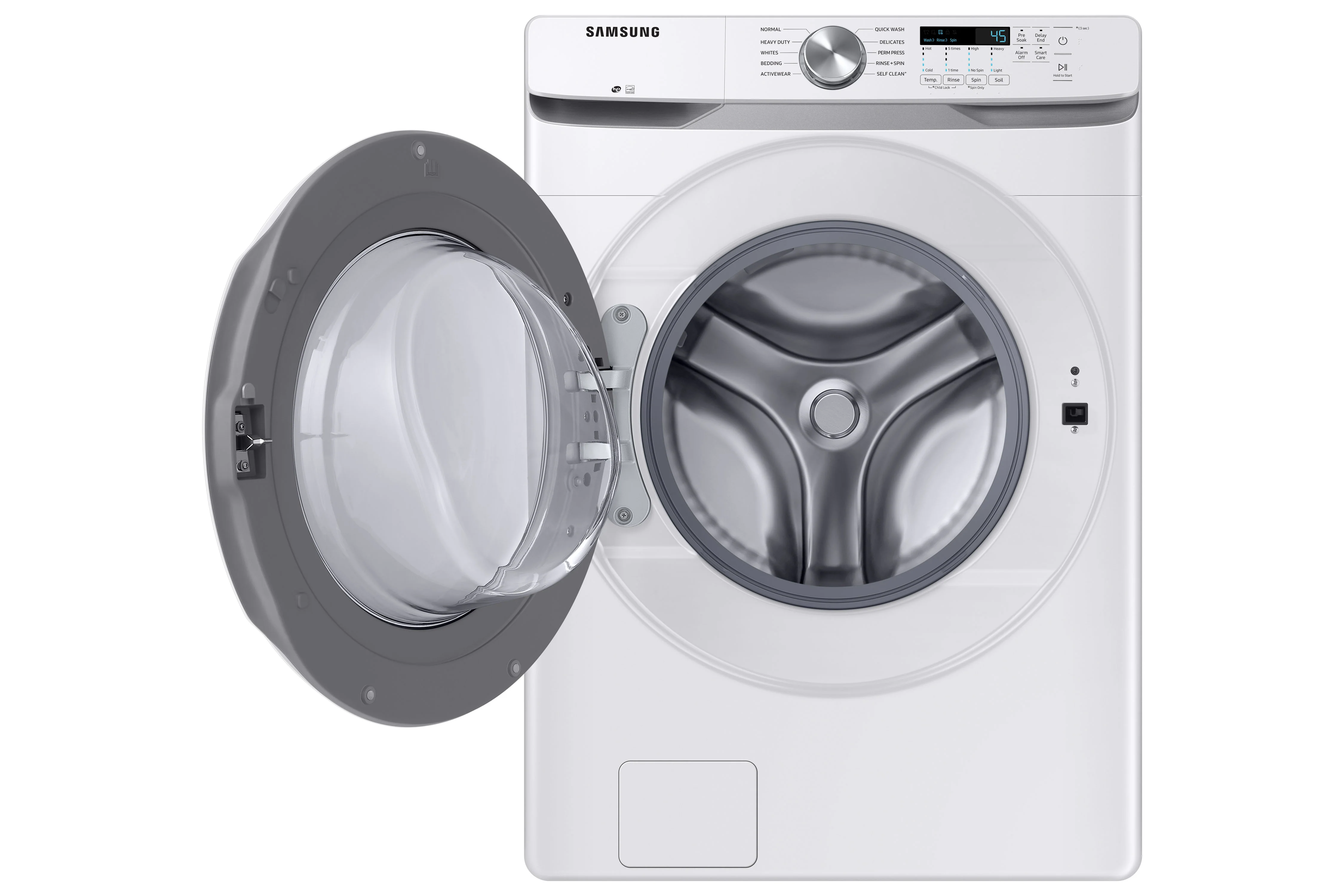Samsung White Front Load Washer with Shallow Depth (5.2 Cu.Ft) - WF45T6000AW/A5 - Image 7