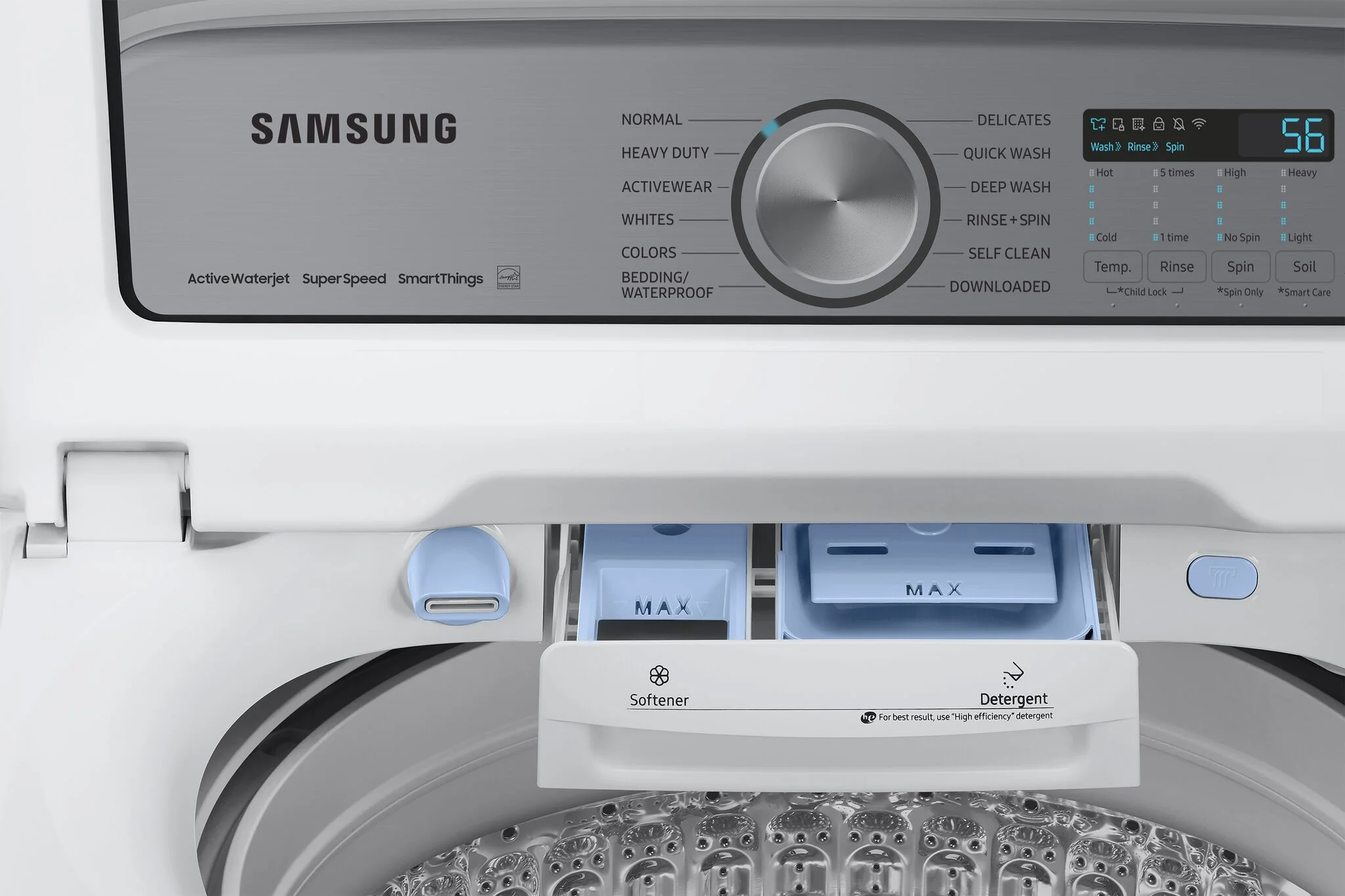 Samsung White Ultra Capacity Top Load Washer with SuperSpeed (6.0 Cu.Ft.) - WA52DG5500AWUS - Image 5