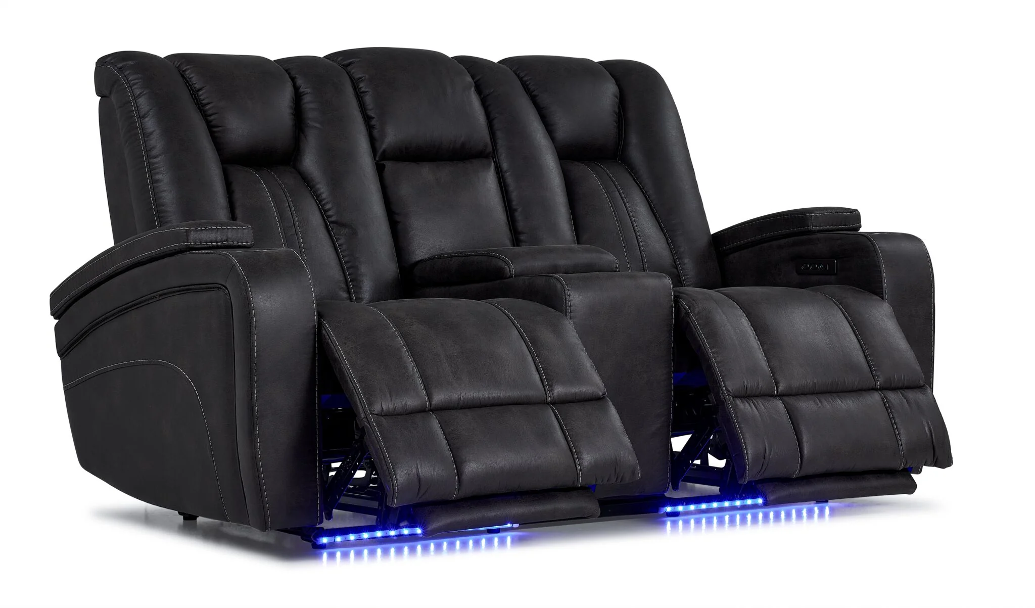 San Antonio Dual Power Reclining Loveseat with Console - Grey - Image 3