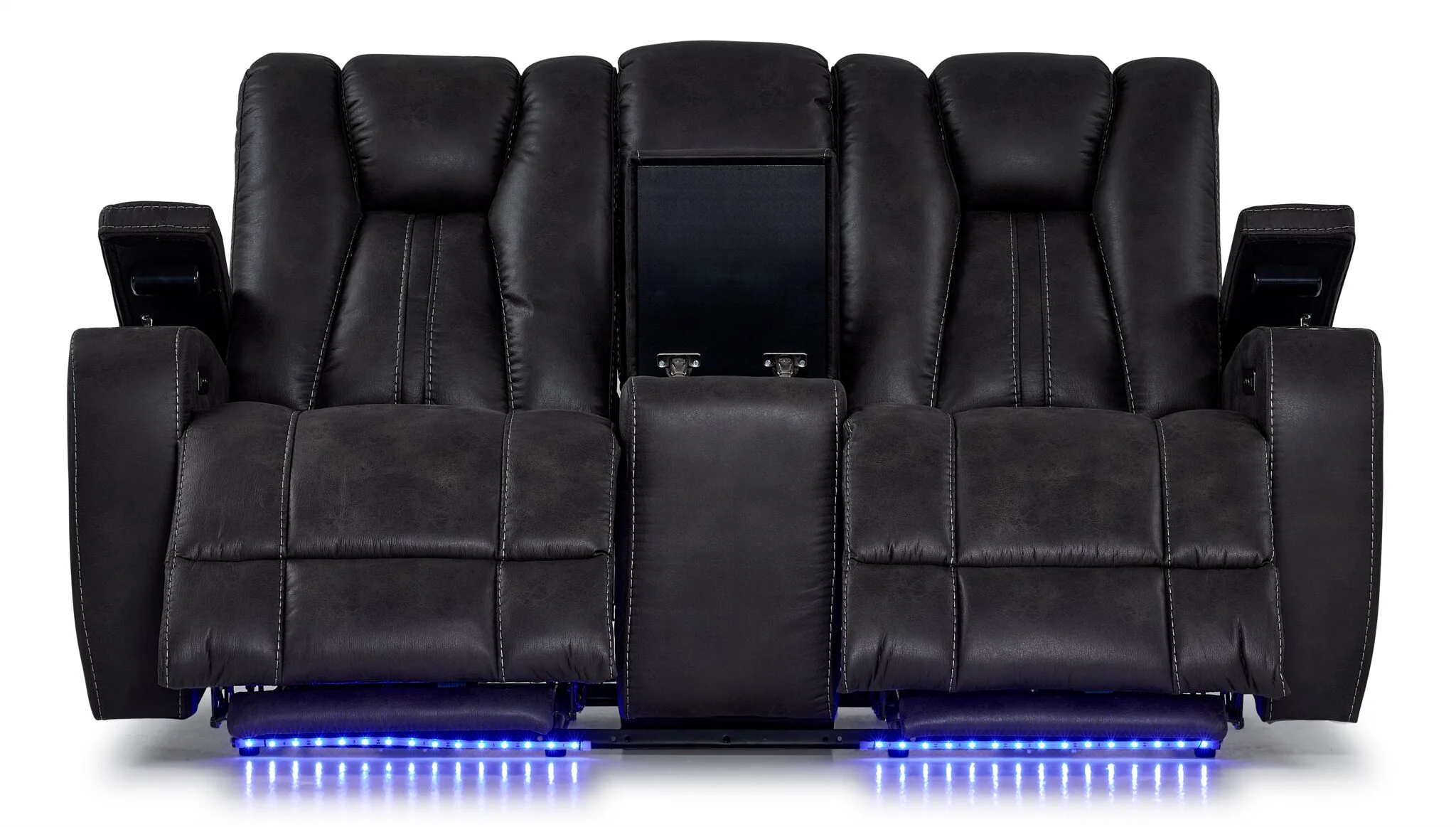 San Antonio Dual Power Reclining Loveseat with Console - Grey - Image 6