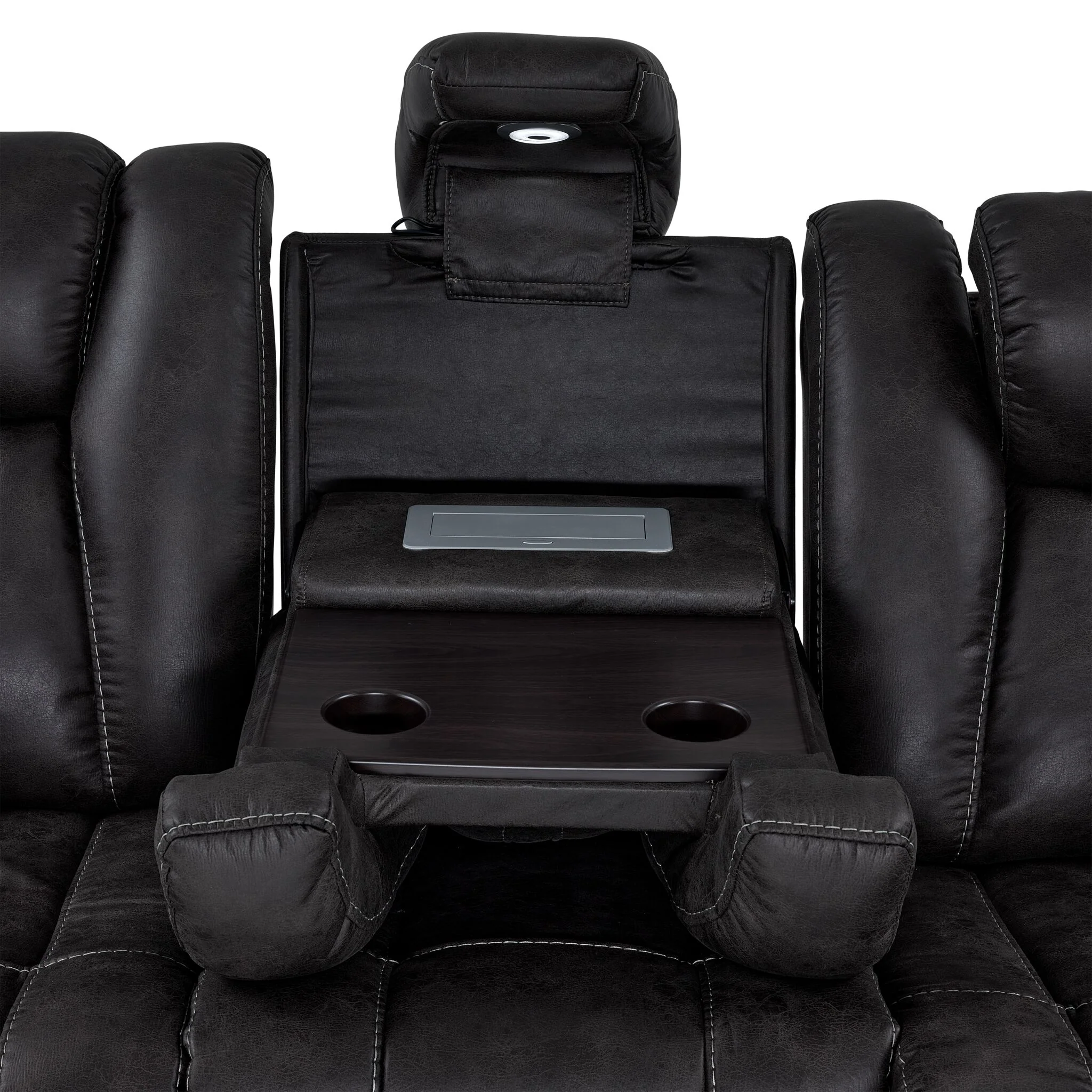 San Antonio Dual Power Reclining Sofa - Grey - Image 10
