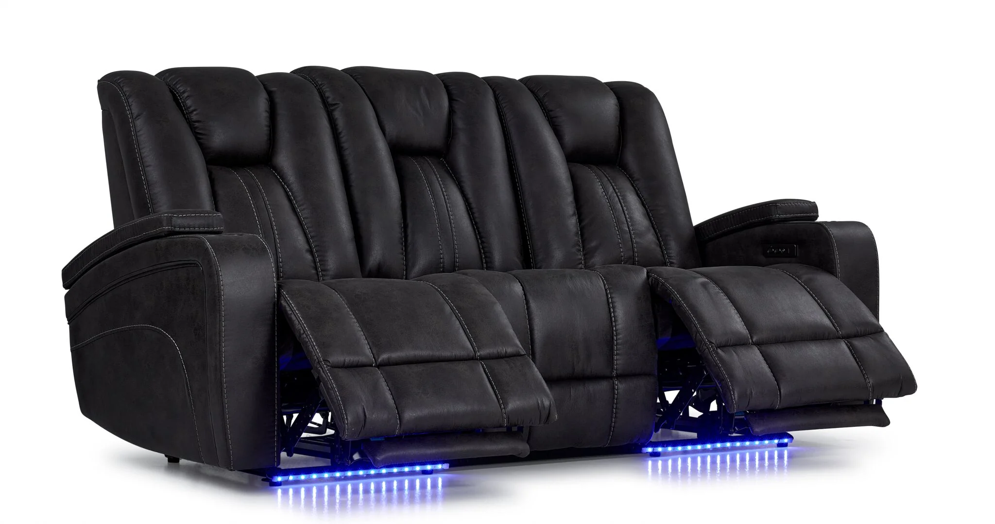 San Antonio Dual Power Reclining Sofa - Grey - Image 7