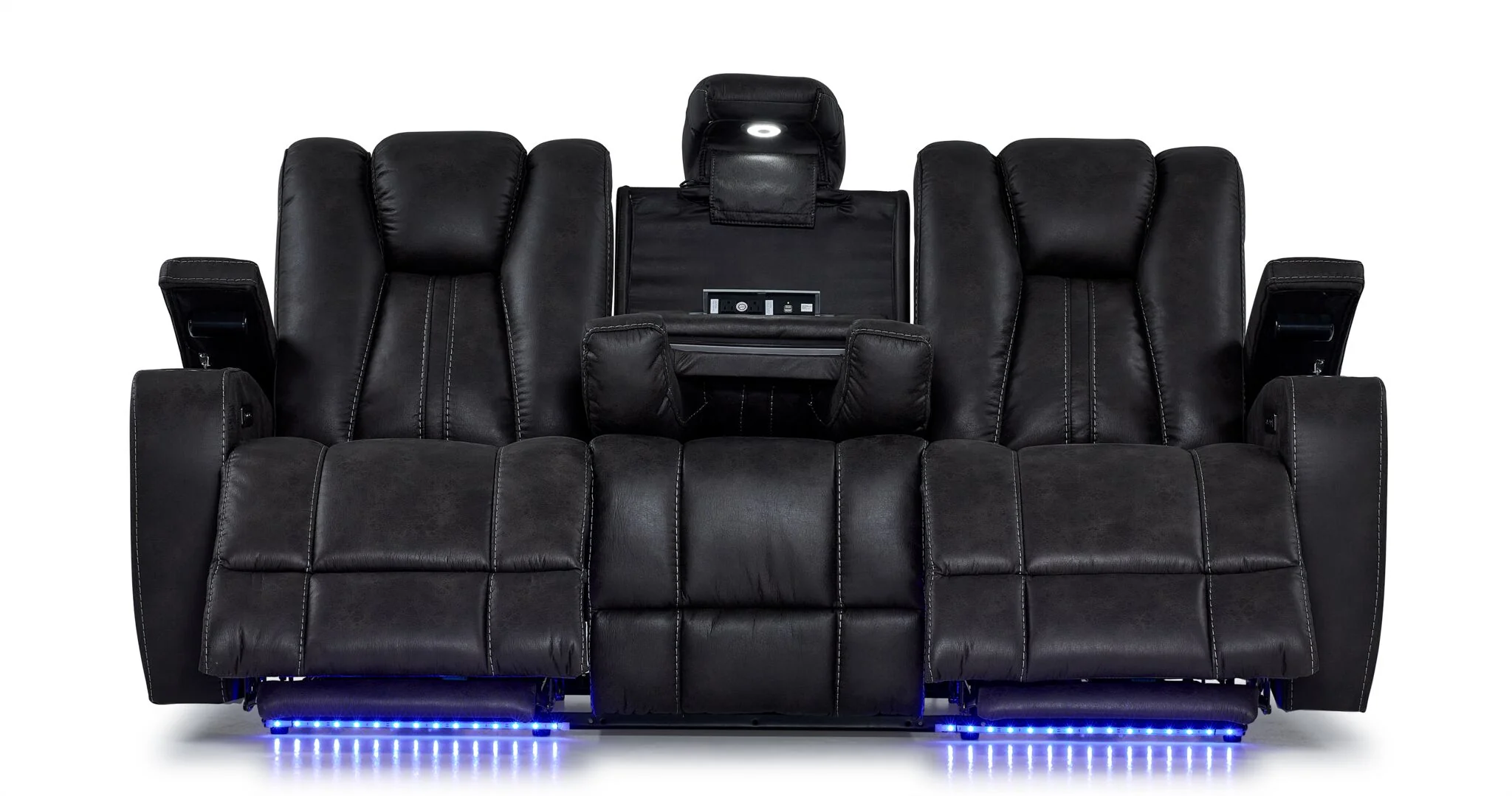 San Antonio Dual Power Reclining Sofa - Grey - Image 9