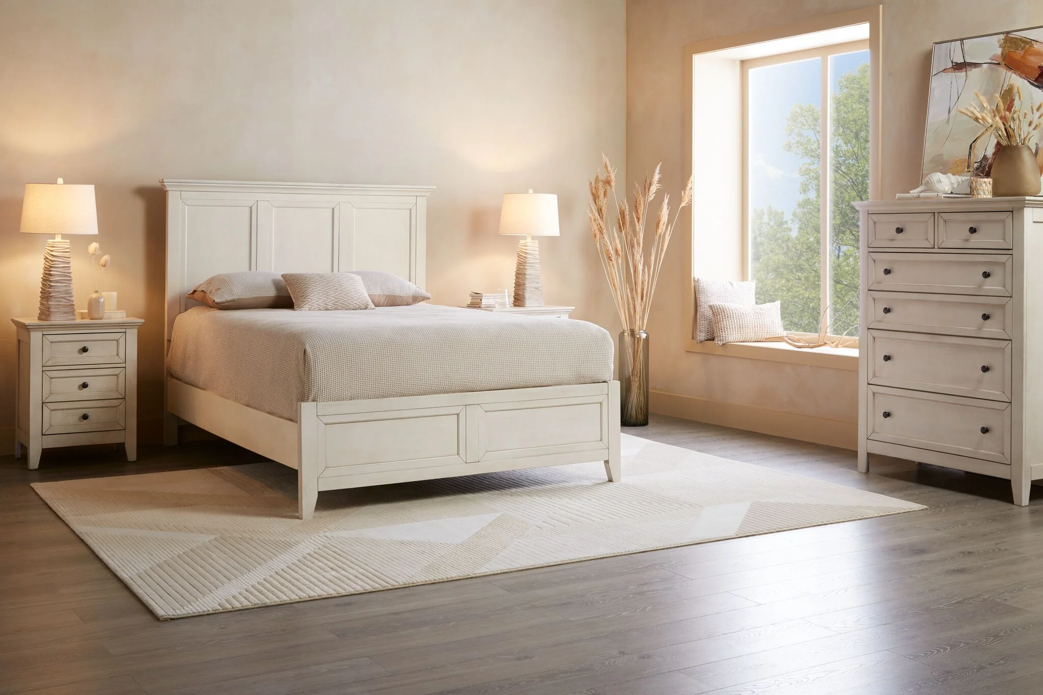 San Mateo 3-Piece Queen Bed- Antique White - Image 2