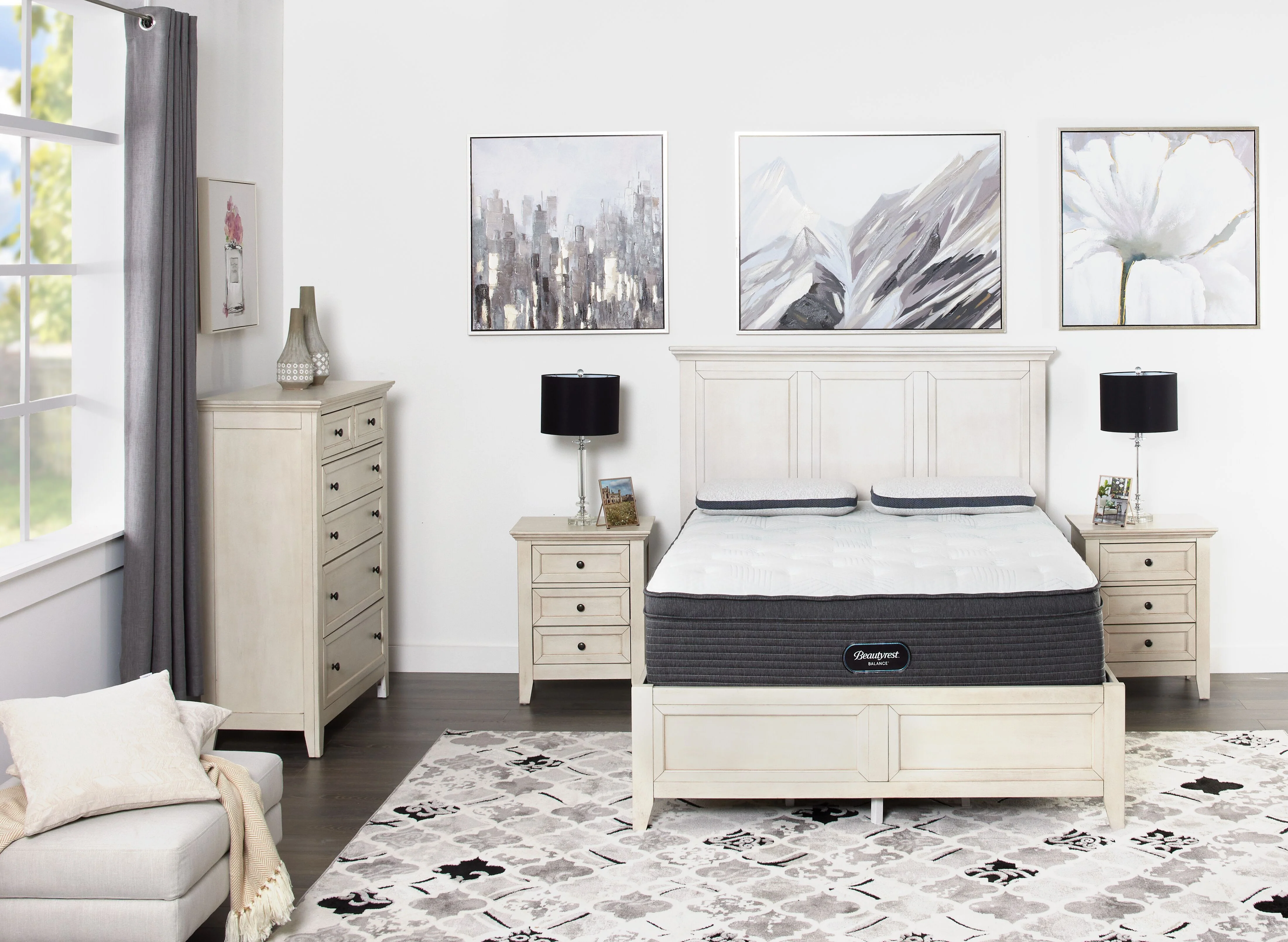 San Mateo 3-Piece Queen Storage Bed-Antique White - Image 3