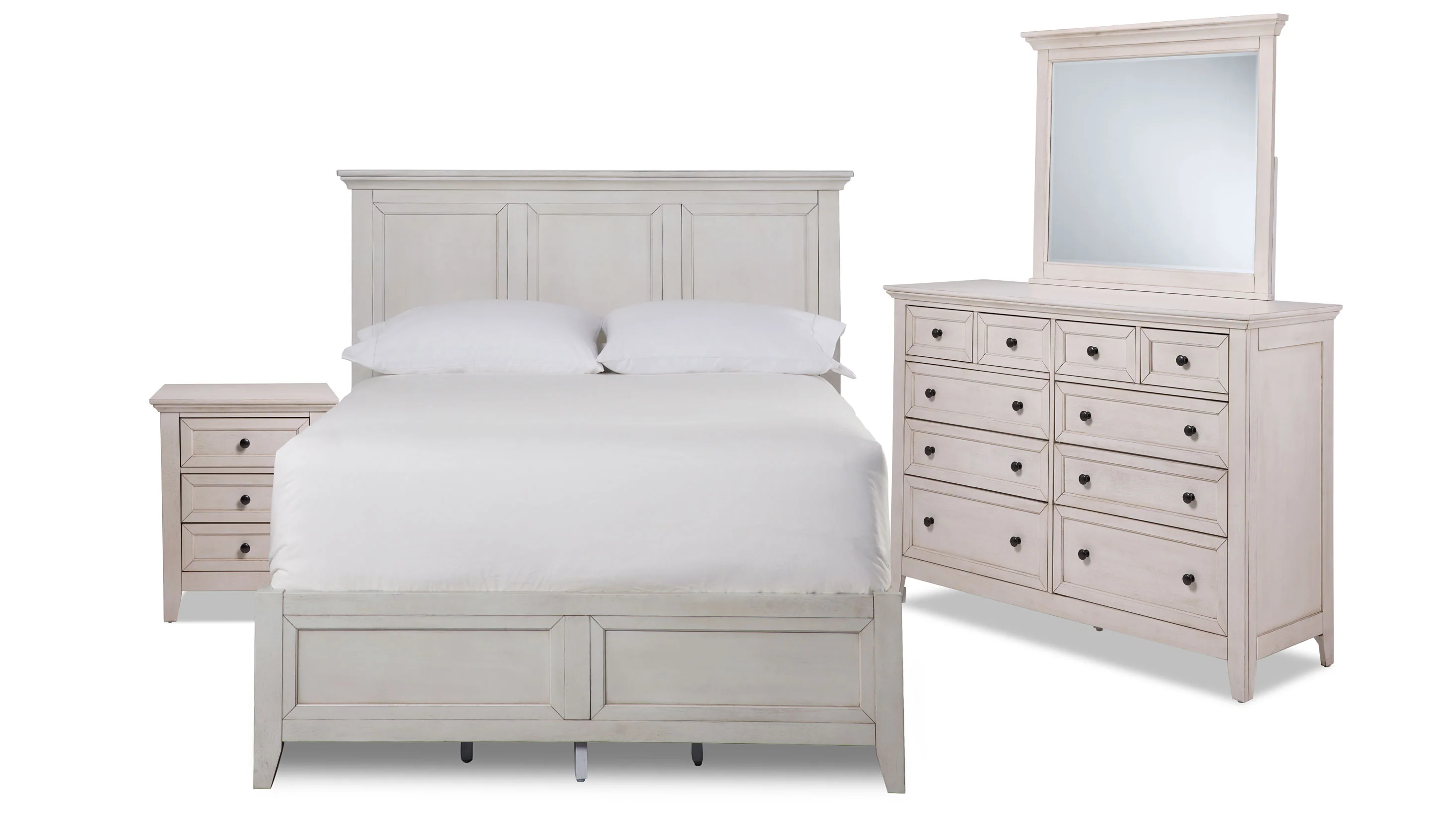 San Mateo 6-Piece Queen Storage Bedroom Package - Antique White - Image 2