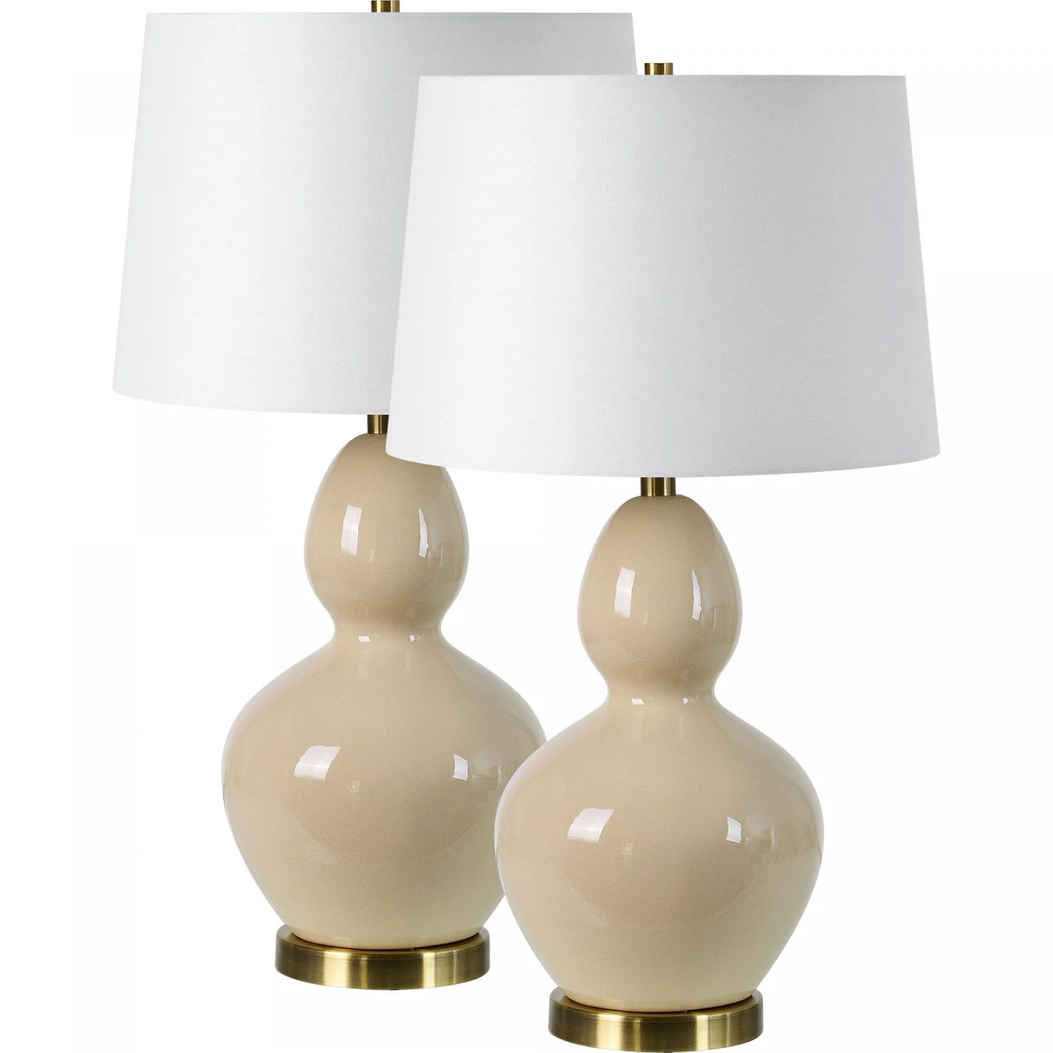 Sandi Table Lamp - Glazed Crackled Cream - Set of Two