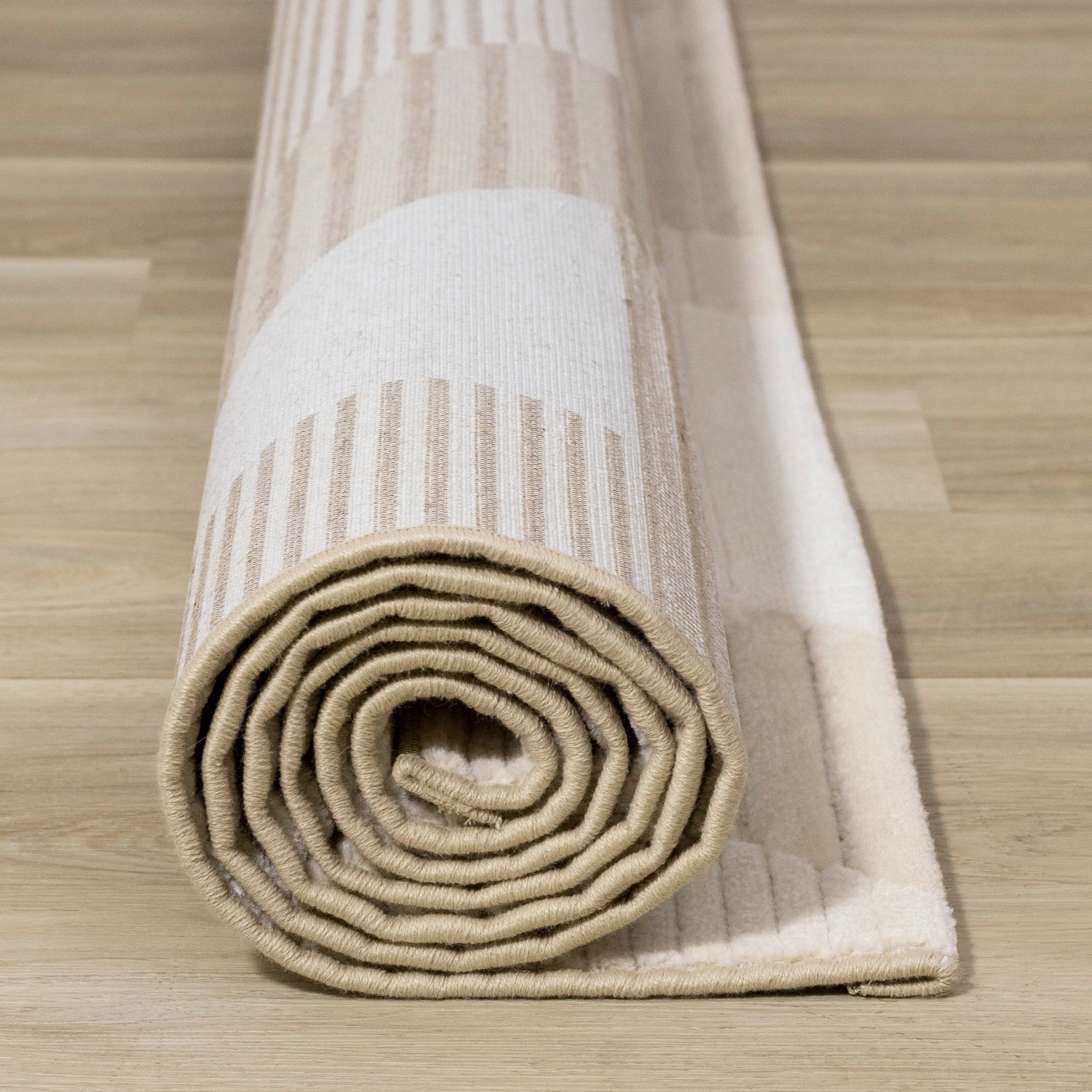 Sandstone Plains 6'7" x 9'6" Elegant Contemporary Geometric Pattern Area Rug - Cream - Image 10