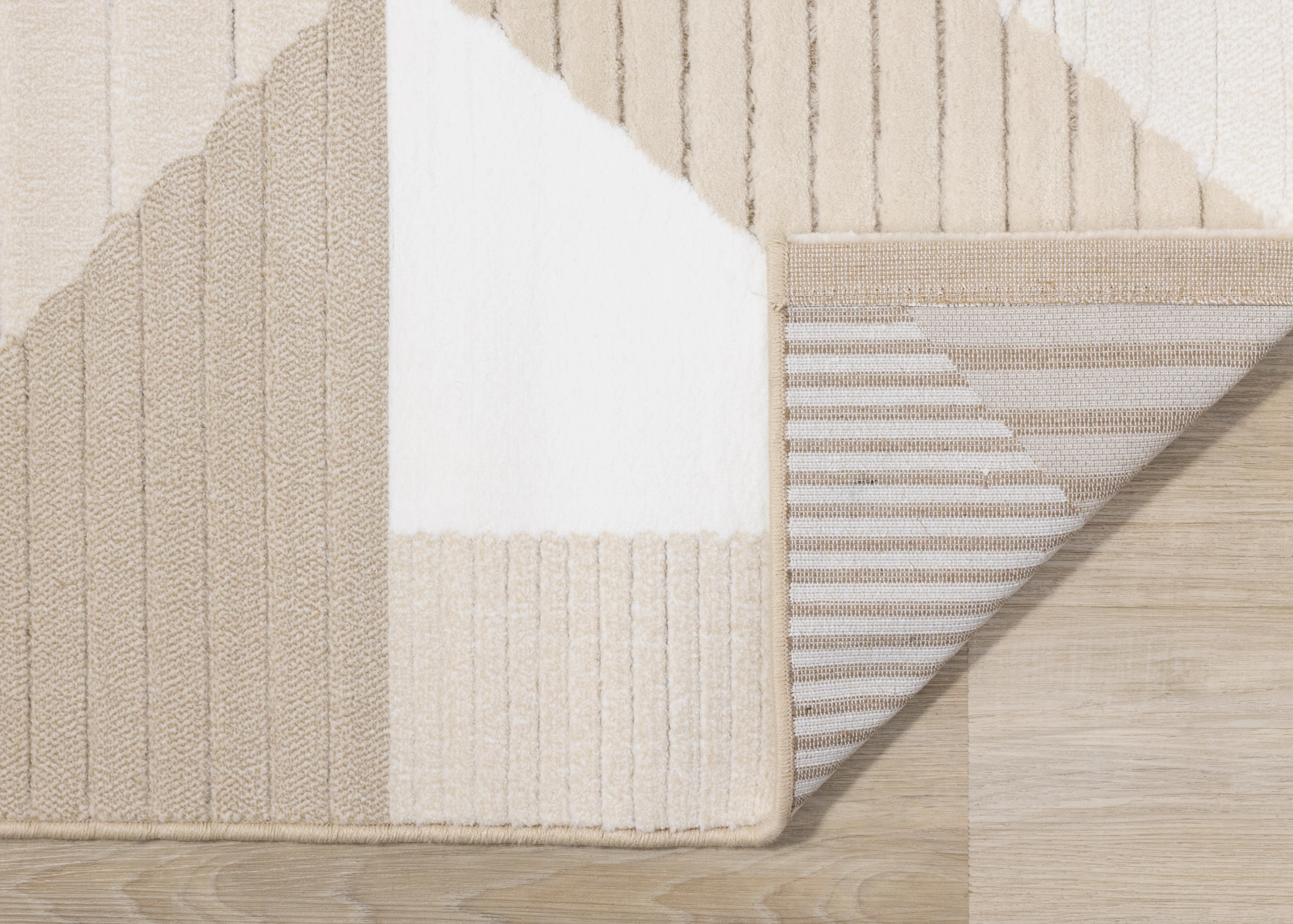 Sandstone Plains 6'7" x 9'6" Elegant Contemporary Geometric Pattern Area Rug - Cream - Image 5