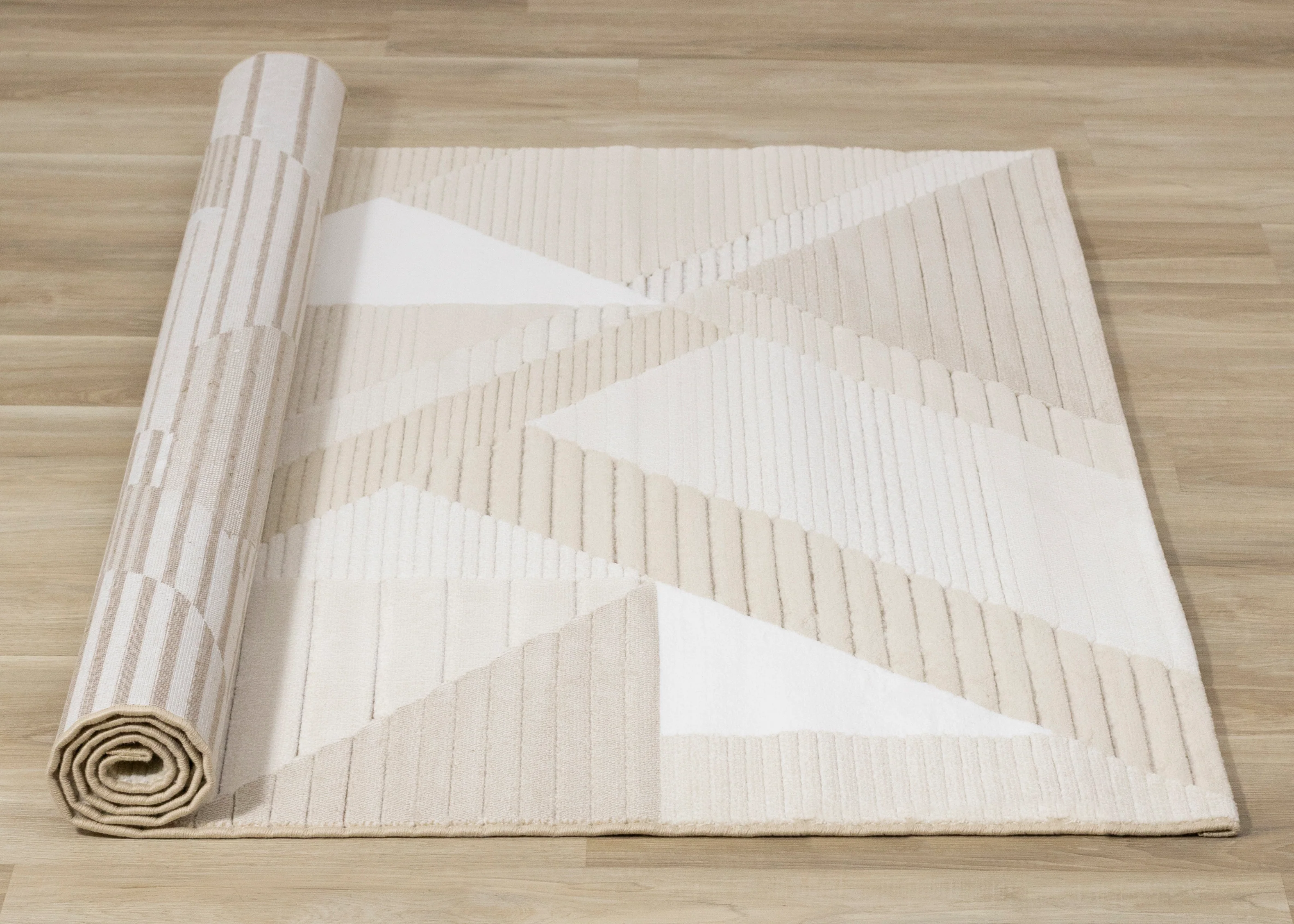 Sandstone Plains 6'7" x 9'6" Elegant Contemporary Geometric Pattern Area Rug - Cream - Image 9