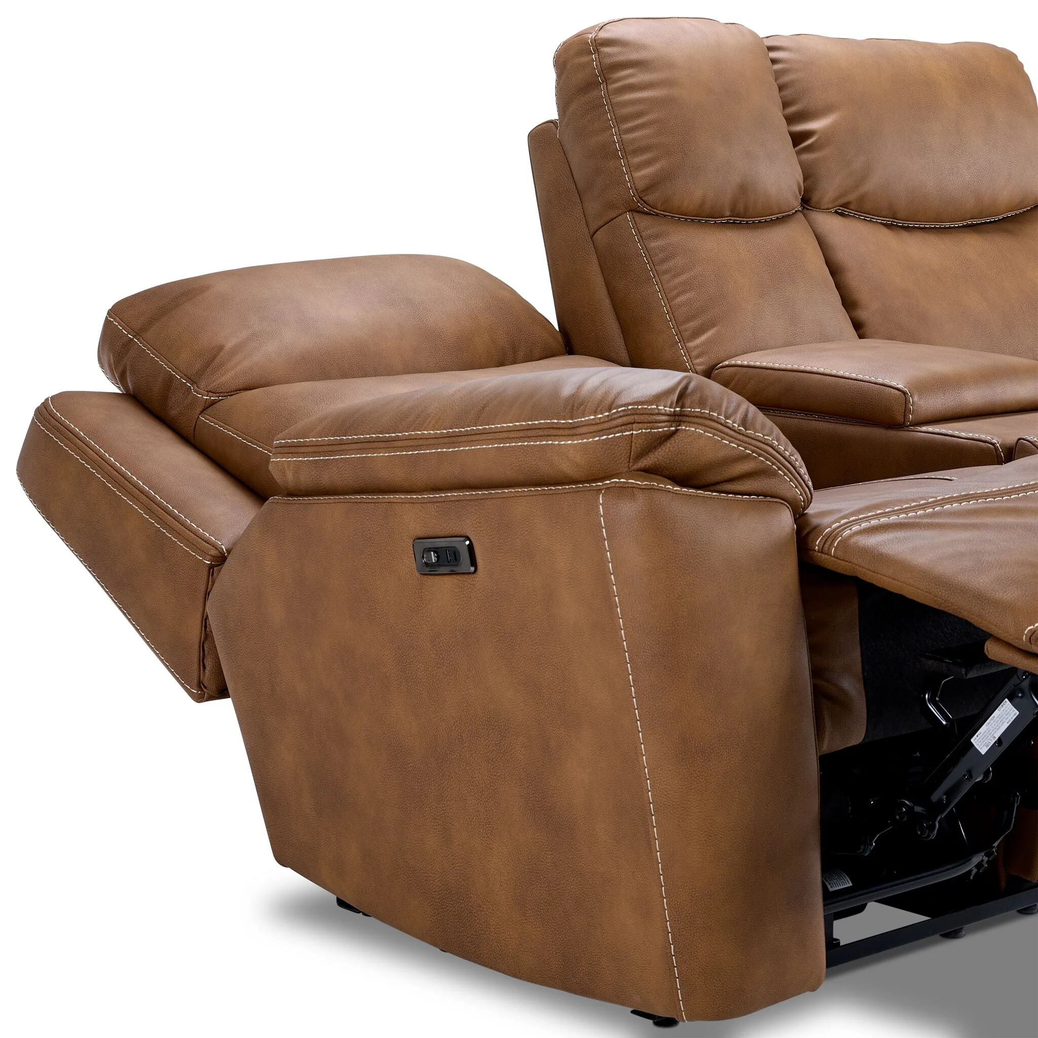 Santa Fe Power Reclining Loveseat with Console - Copper - Image 5