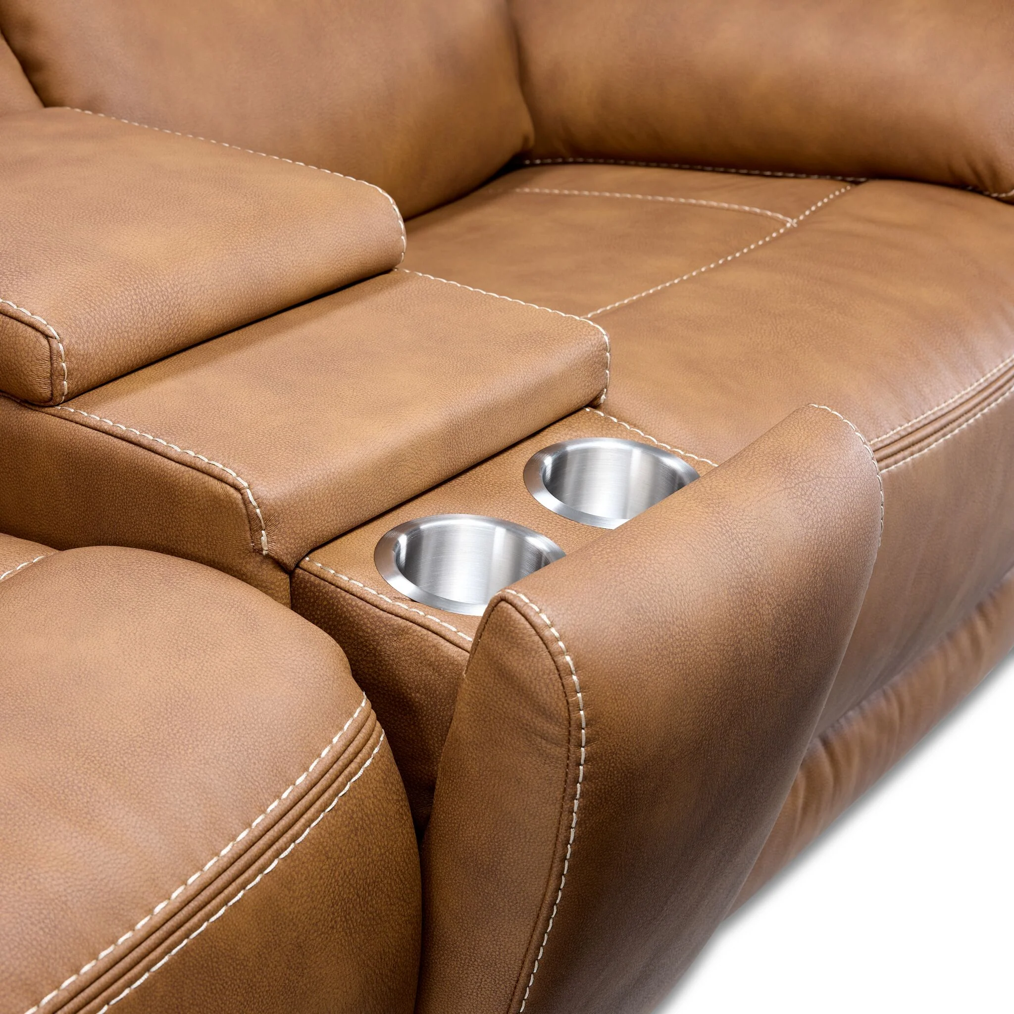 Santa Fe Power Reclining Loveseat with Console - Copper - Image 6