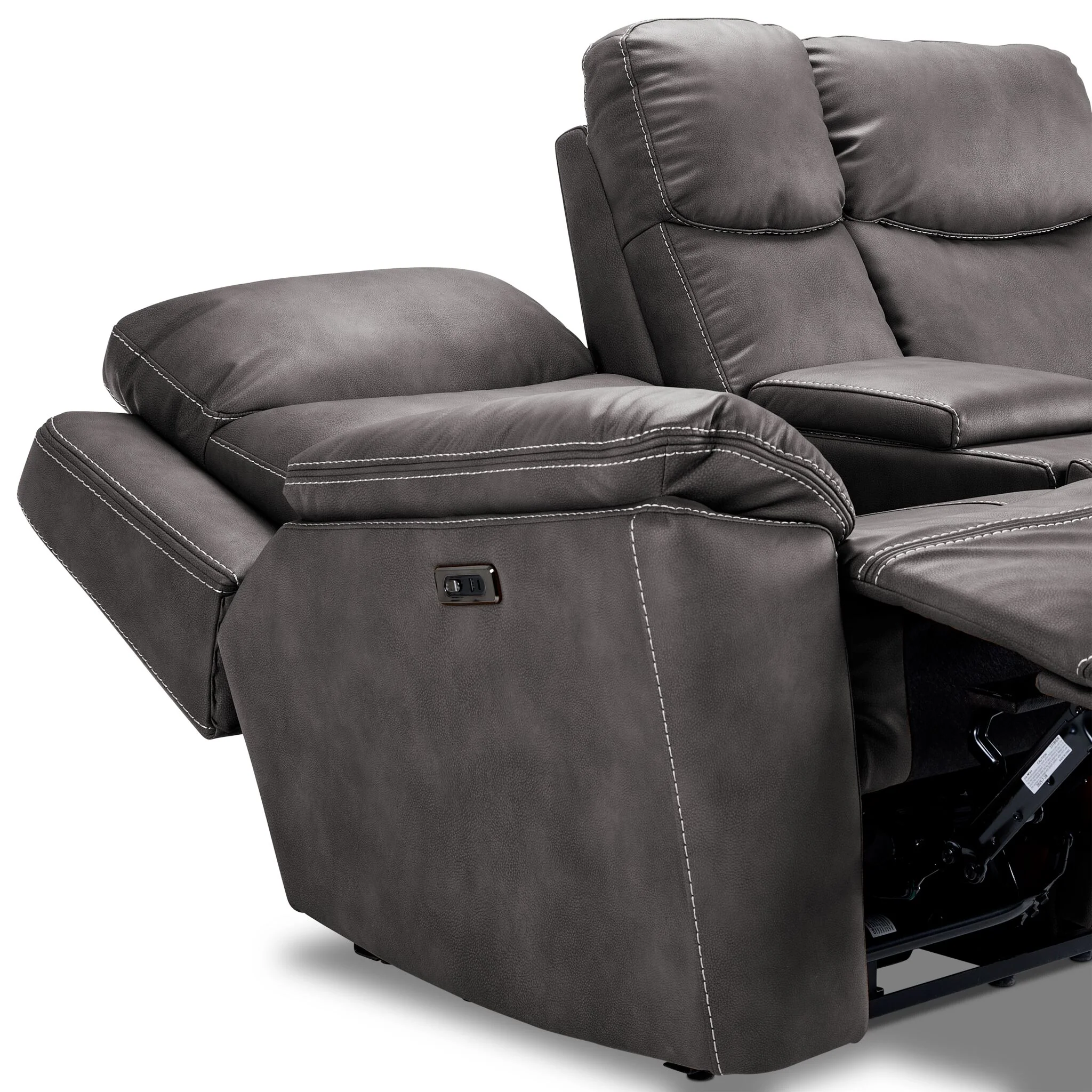 Santa Fe Power Reclining Loveseat with Console - Graphite - Image 5