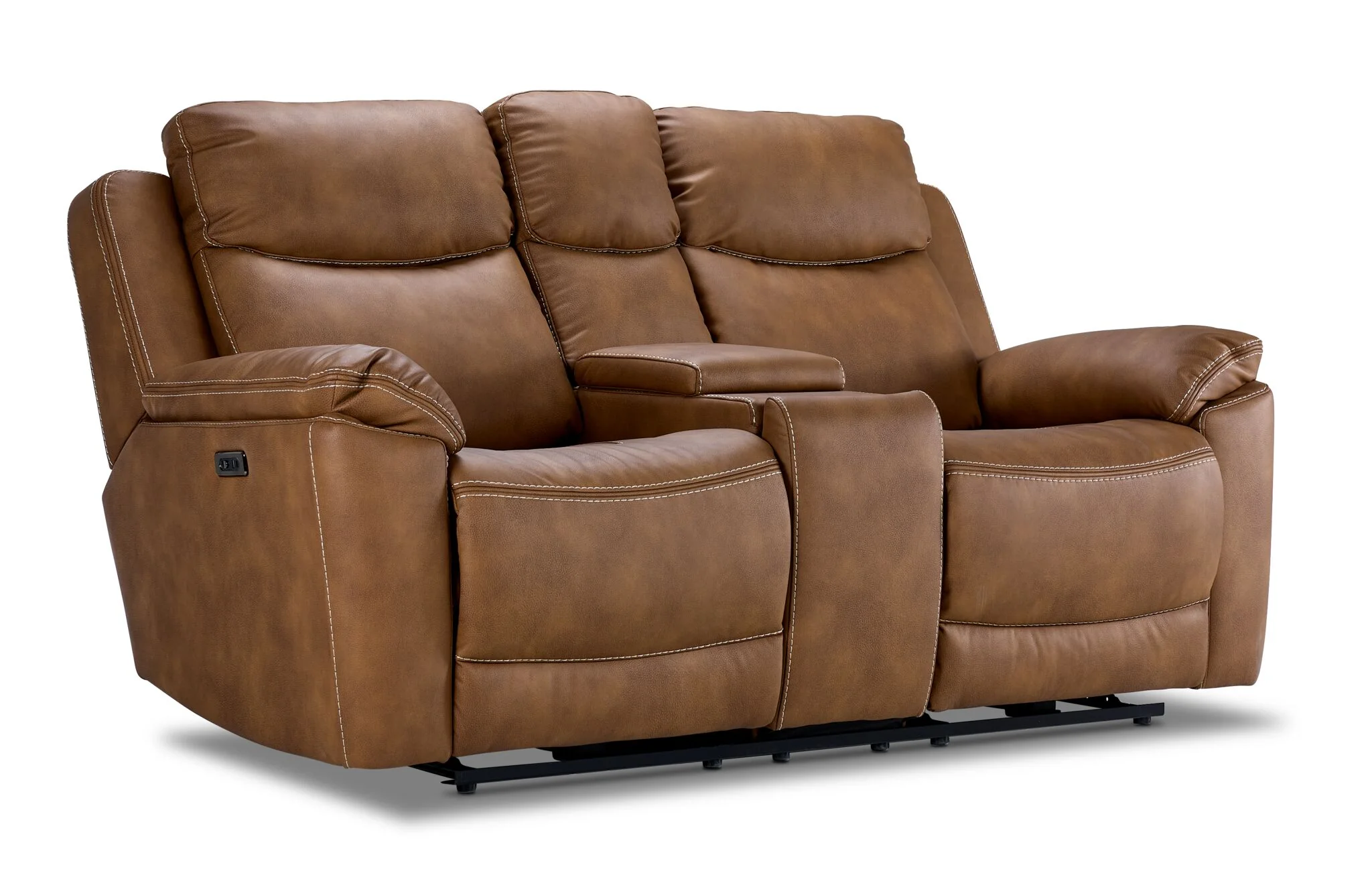 Santa Fe Power Reclining Sofa and Loveseat Set - Copper - Image 3