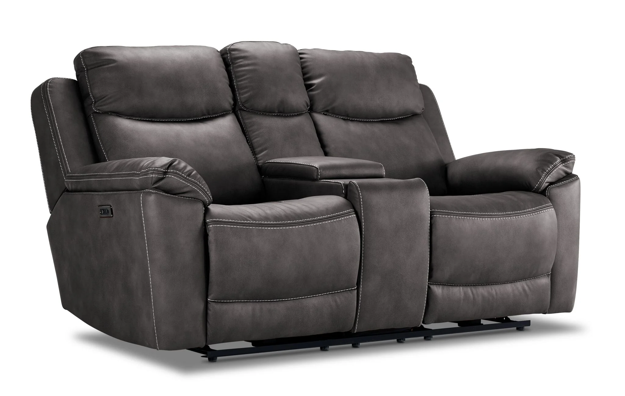 Santa Fe Power Reclining Sofa and Loveseat Set - Graphite - Image 3